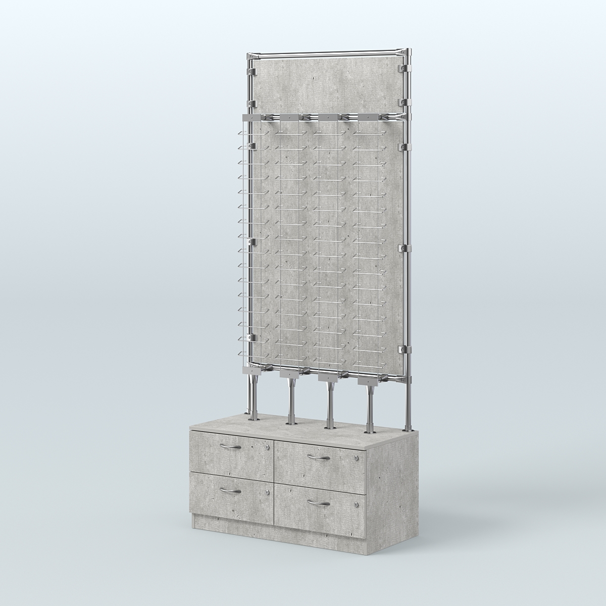 Торговая витрина для продажи очков №ВДПО-Т19-Д24 З/С-ДСП (открытый доступ) Метрополитан Грей