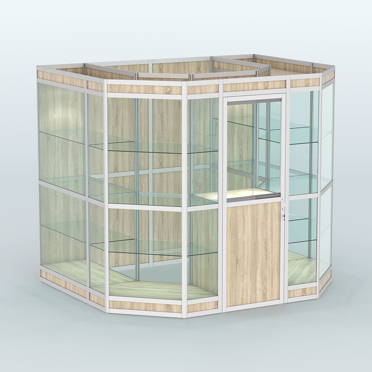 Павильон из профиля пристенный №7в (4,32 кв. м) Дуб Сонома