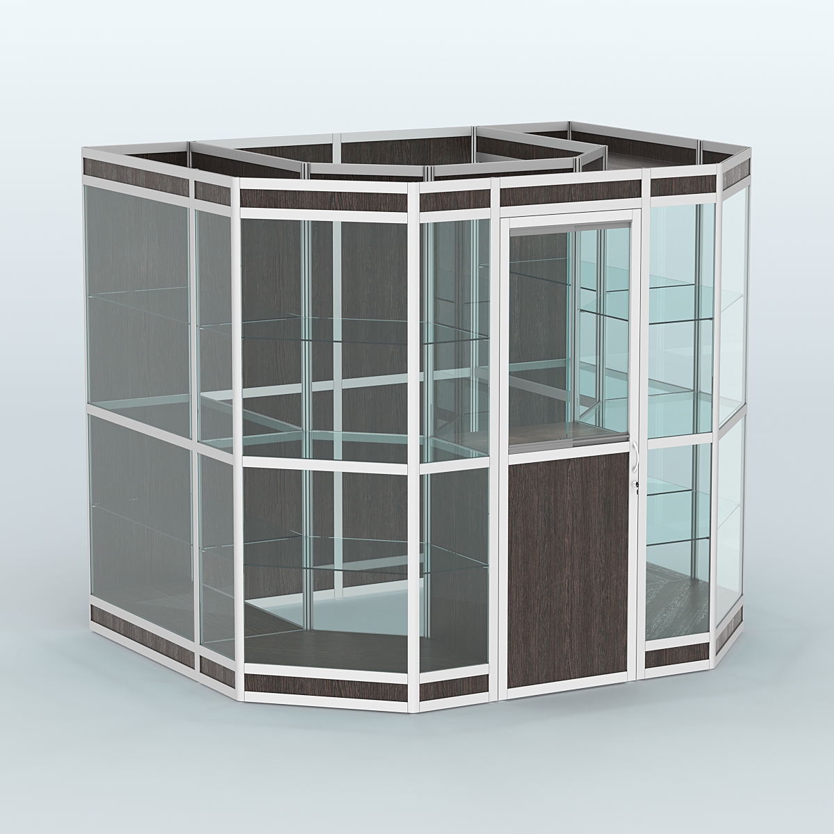 Павильон из профиля пристенный №7в (4,32 кв. м) Дуб Венге