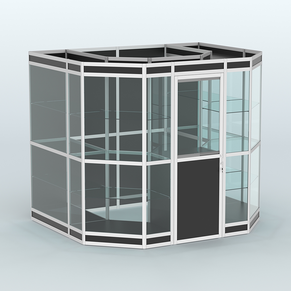 Павильон из профиля пристенный №7в (4,32 кв. м) Черный