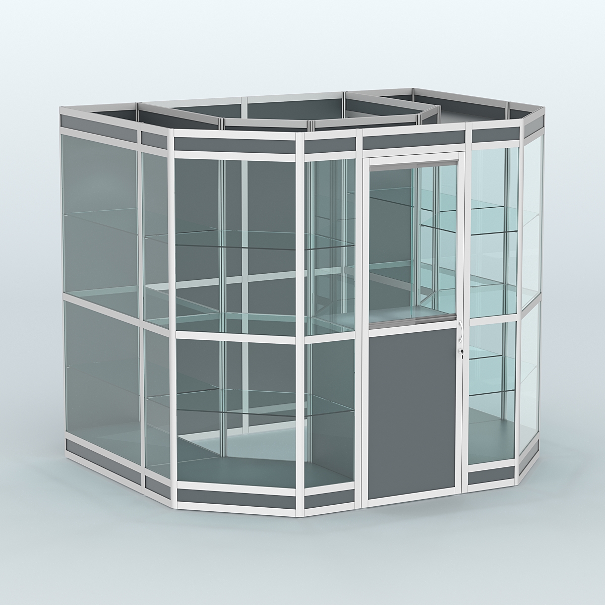 Павильон из профиля пристенный №7в (4,32 кв. м) Темно-Серый