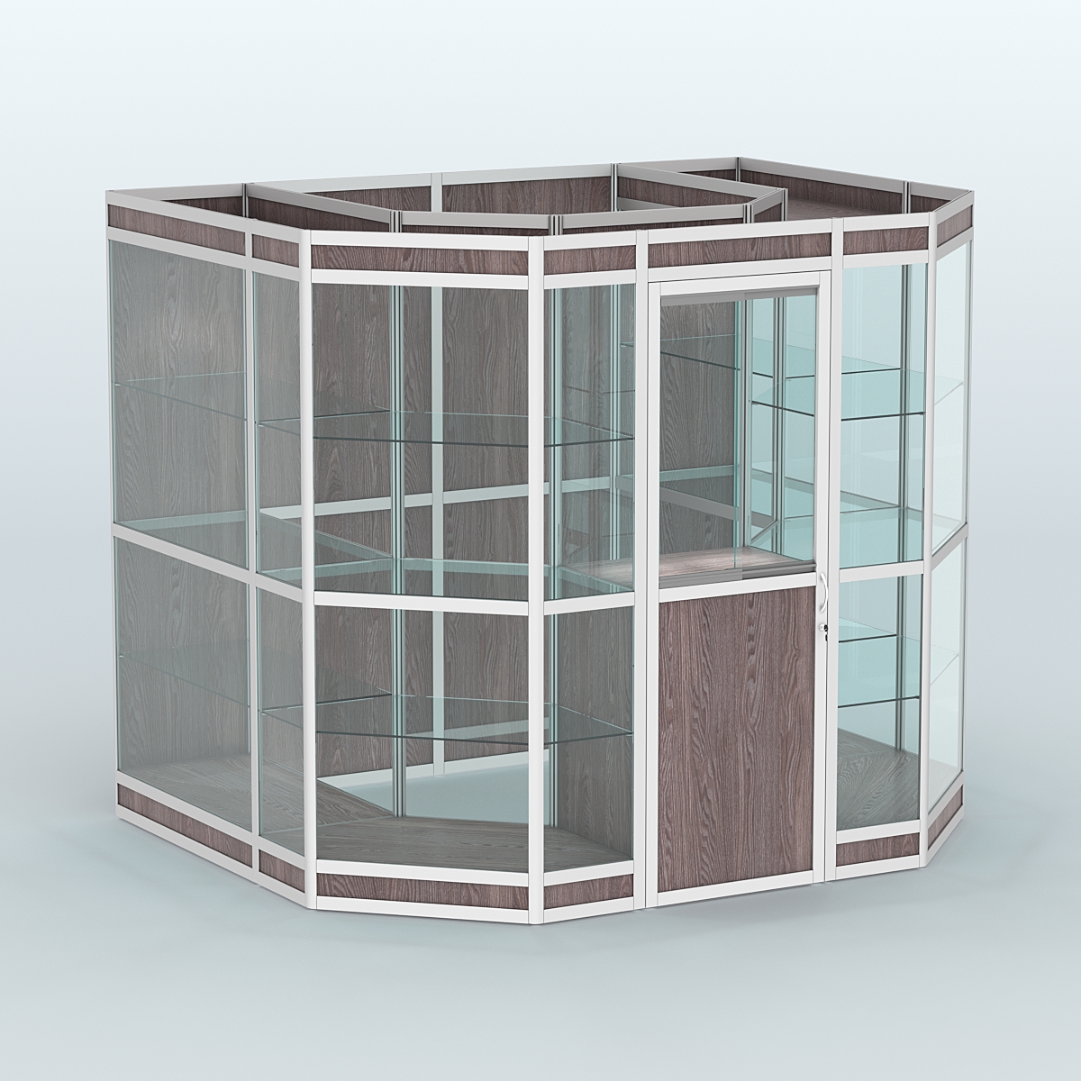 Павильон из профиля пристенный №7в (4,32 кв. м) Ясень Анкор темный