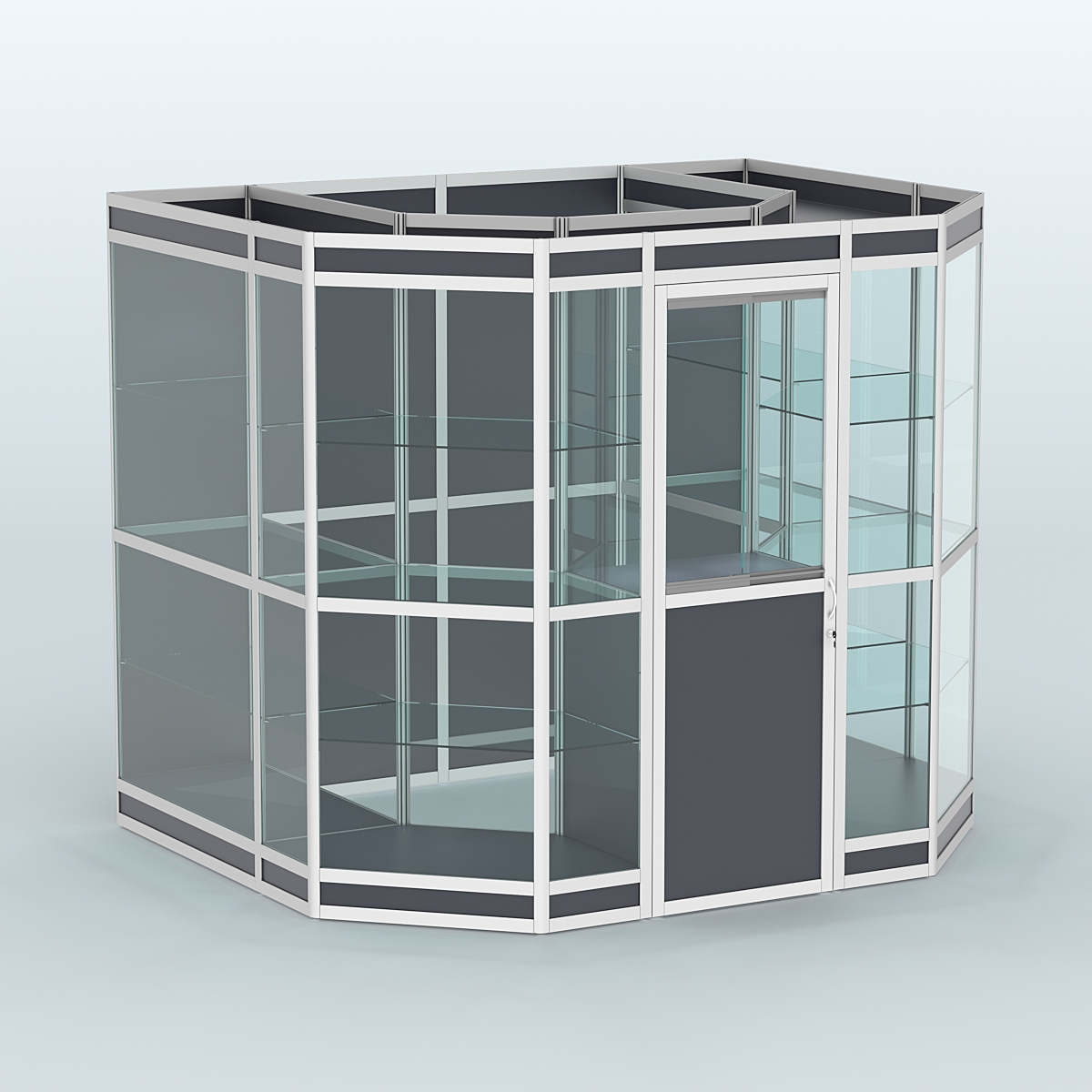 Павильон из профиля пристенный №7в (4,32 кв. м) Антрацит