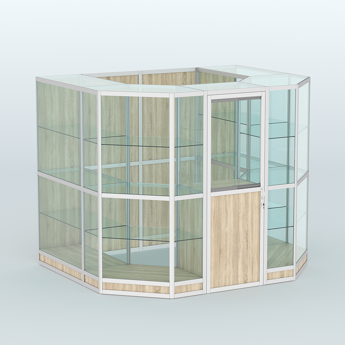 Павильон из профиля пристенный №7г (4,32 кв. м) Дуб Сонома