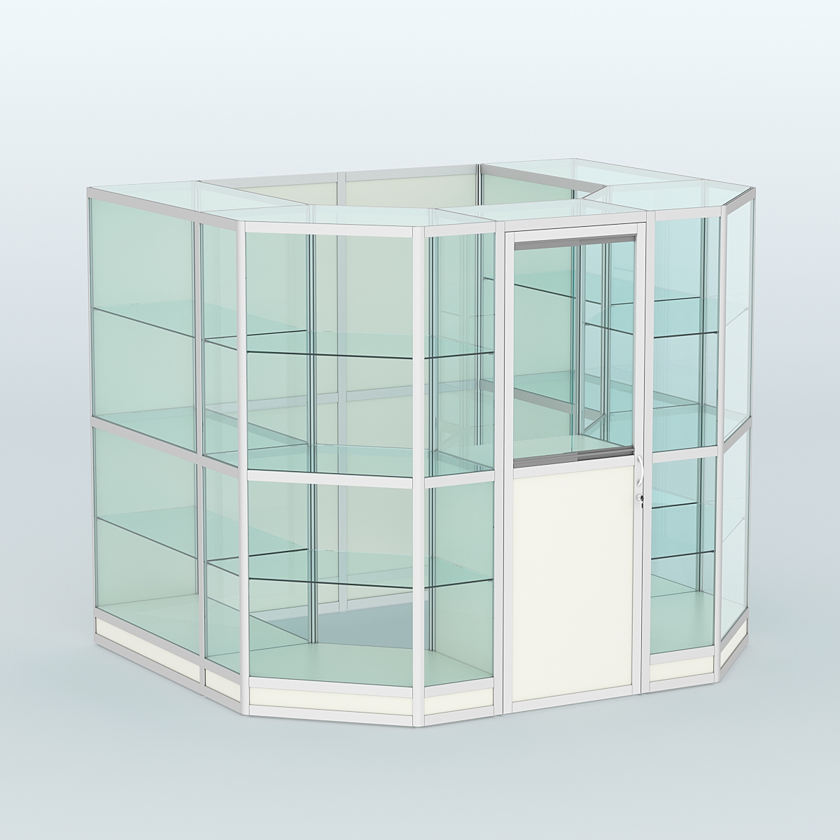 Павильон из профиля пристенный №7г (4,32 кв. м) Белый