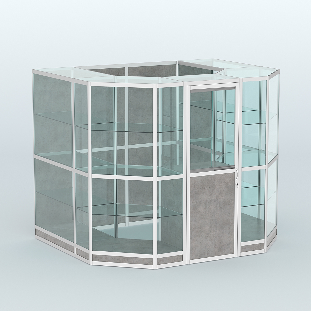 Павильон из профиля пристенный №7г (4,32 кв. м) Бетон Чикаго светло-серый F186 ST9