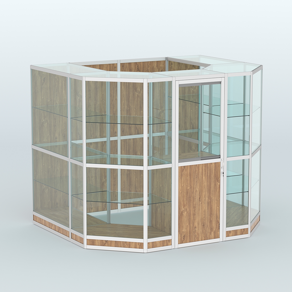 Павильон из профиля пристенный №7г (4,32 кв. м) Дуб Канзас коричневый