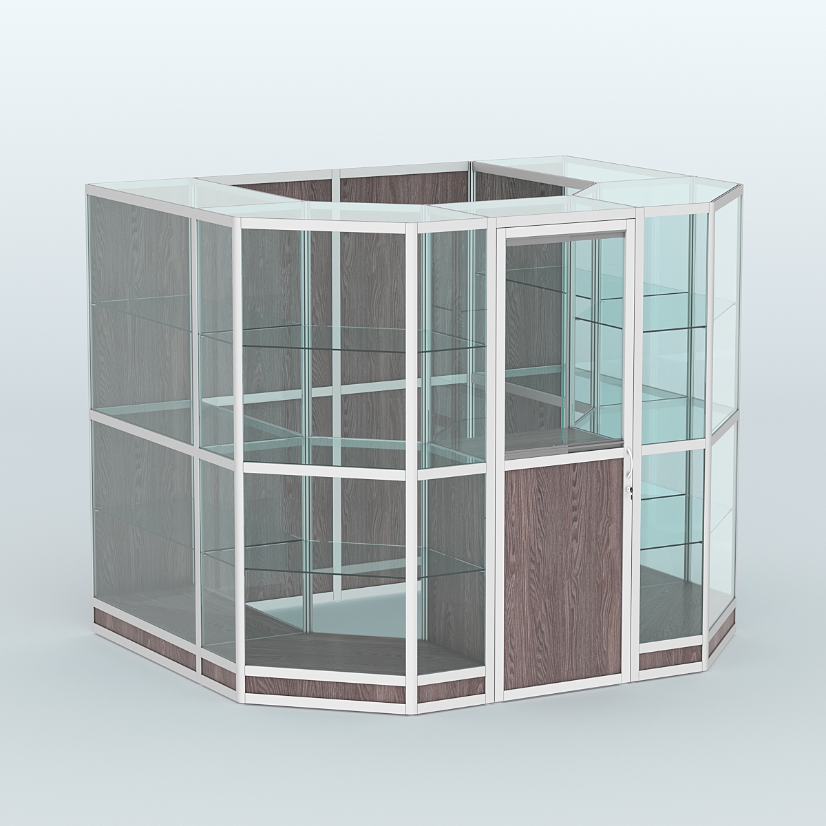 Павильон из профиля пристенный №7г (4,32 кв. м) Ясень Анкор темный