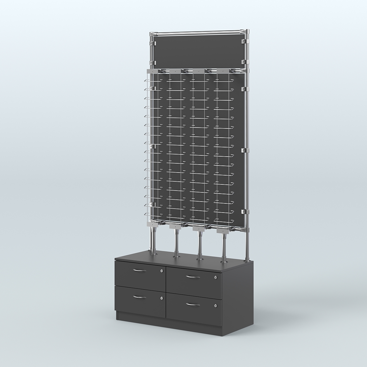 Торговая витрина для продажи очков №ВДПО-Т19-Д24, З/С - зеркало (открытый доступ) Черный