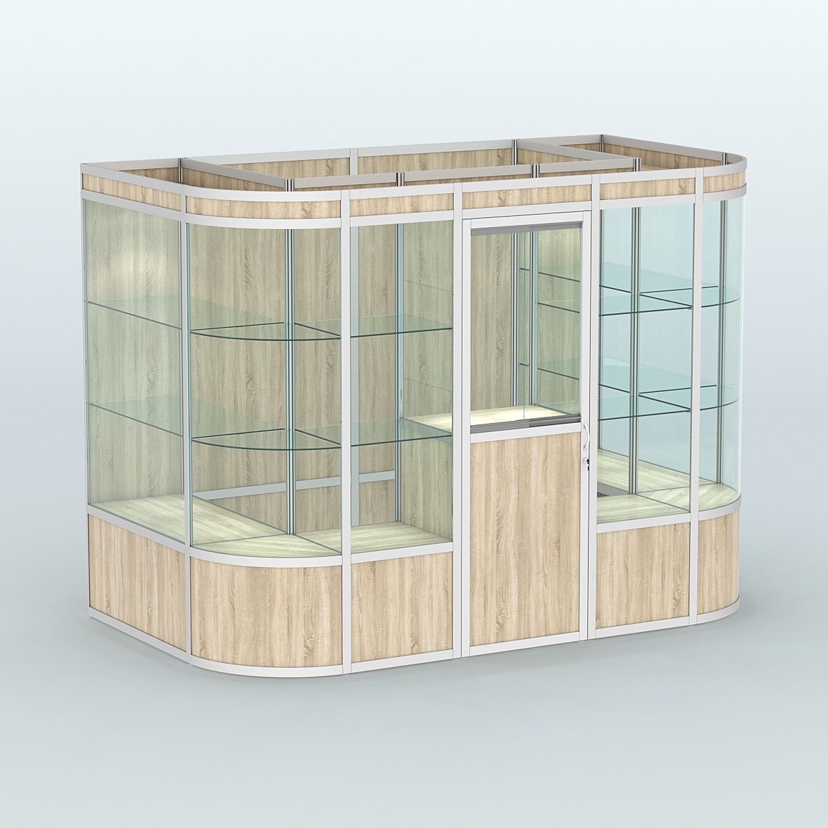 Павильон из профиля пристенный №8а (4,05 кв. м) Дуб Сонома