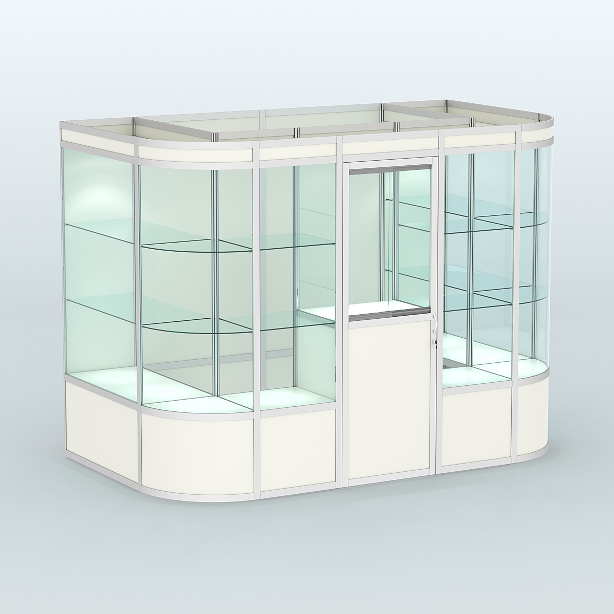 Павильон из профиля пристенный №8а (4,05 кв. м) Белый