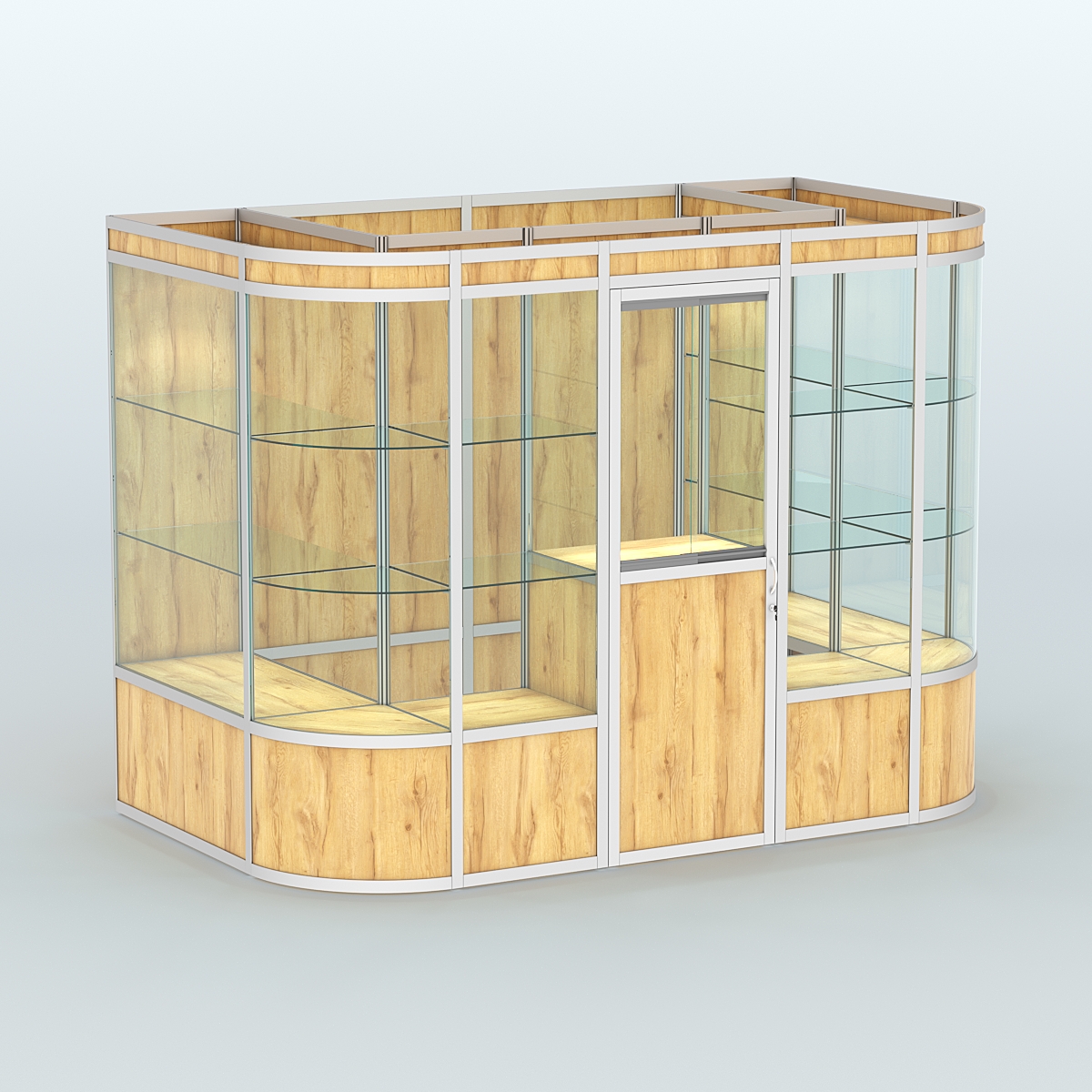 Павильон из профиля пристенный №8а (4,05 кв. м) Дуб Золотистый