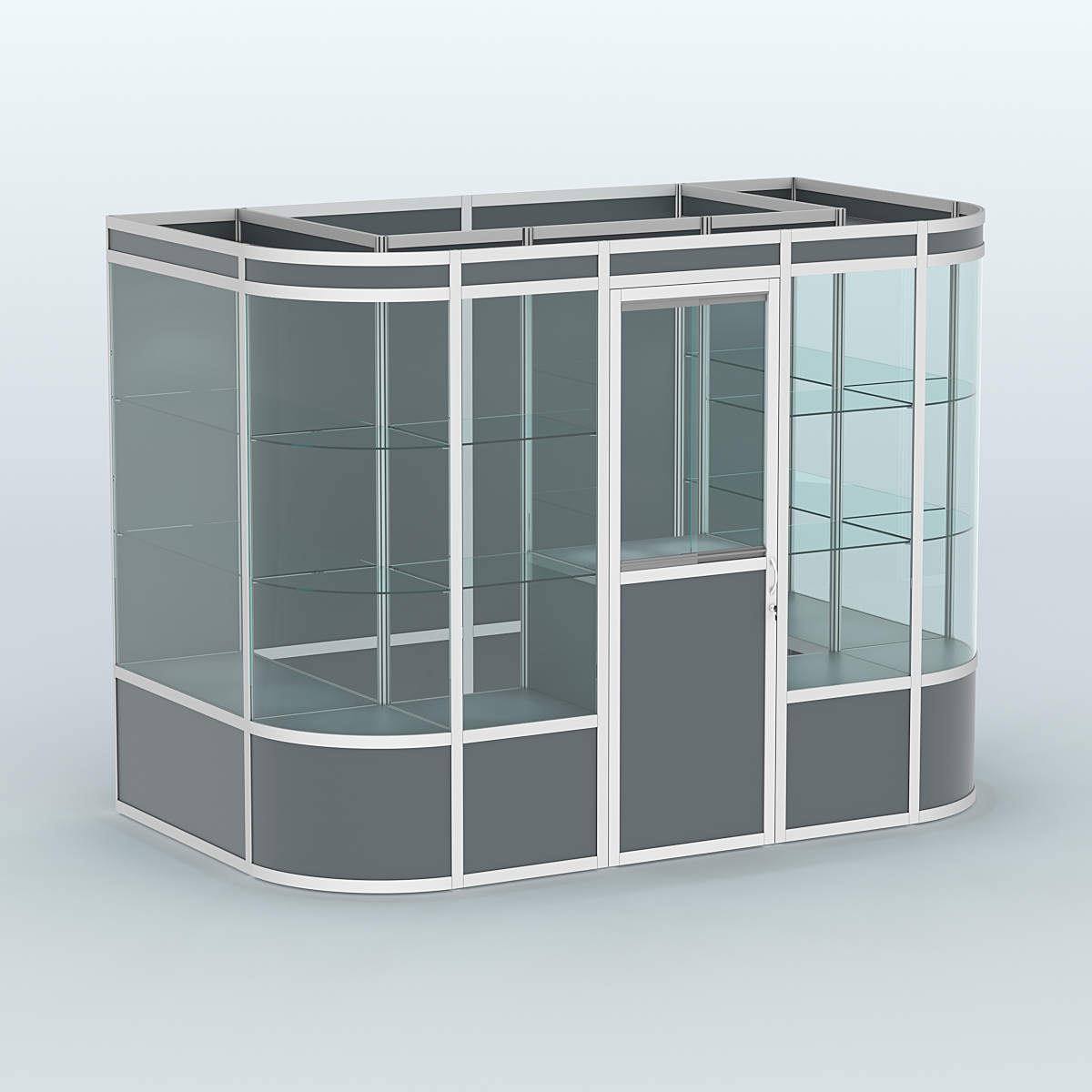 Павильон из профиля пристенный №8а (4,05 кв. м) Темно-Серый