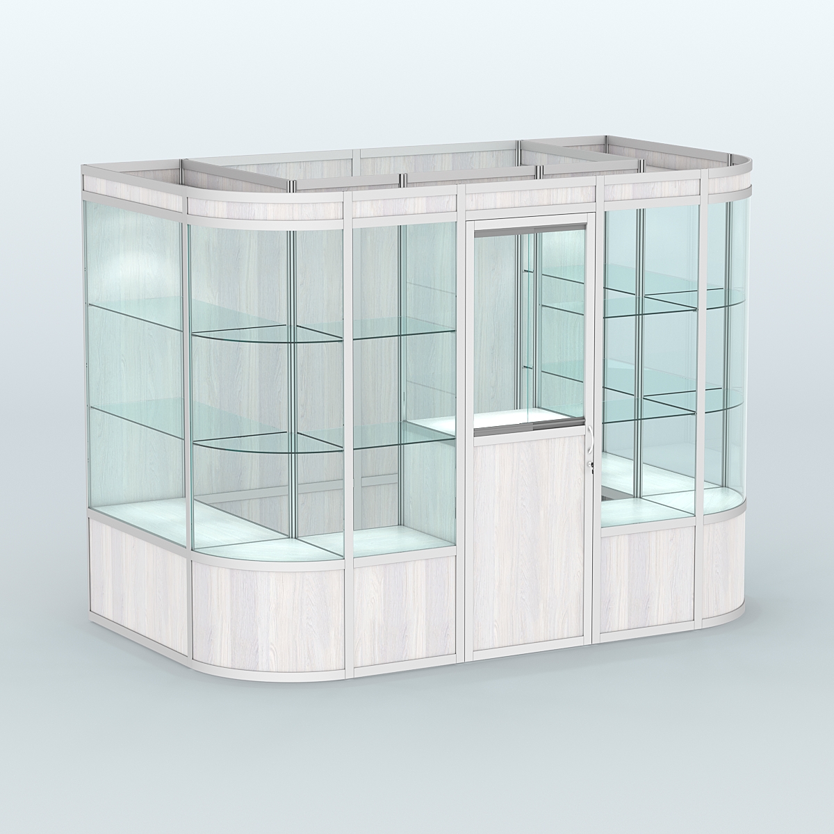 Павильон из профиля пристенный №8а (4,05 кв. м) Ясень Анкор светлый