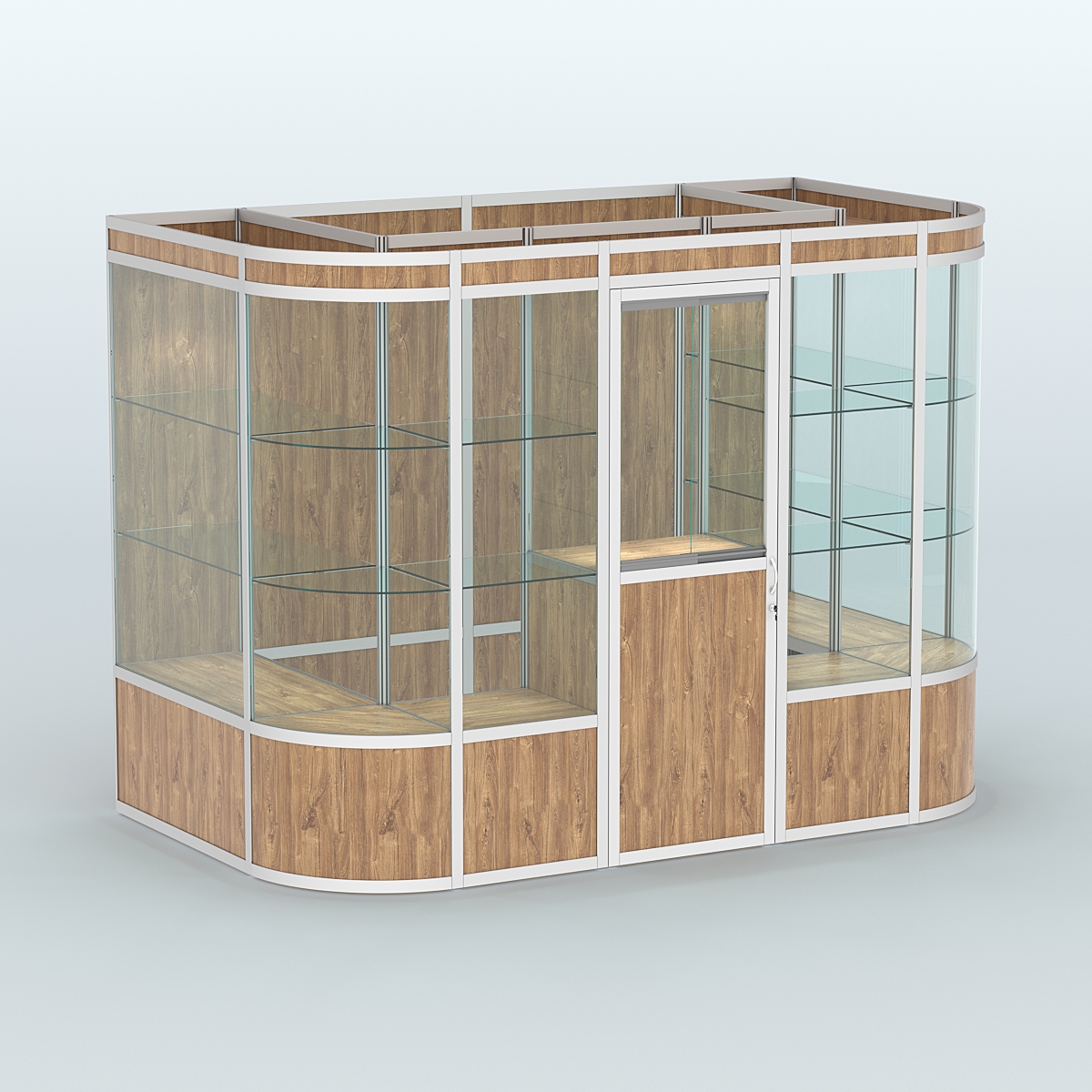 Павильон из профиля пристенный №8а (4,05 кв. м) Дуб Канзас коричневый