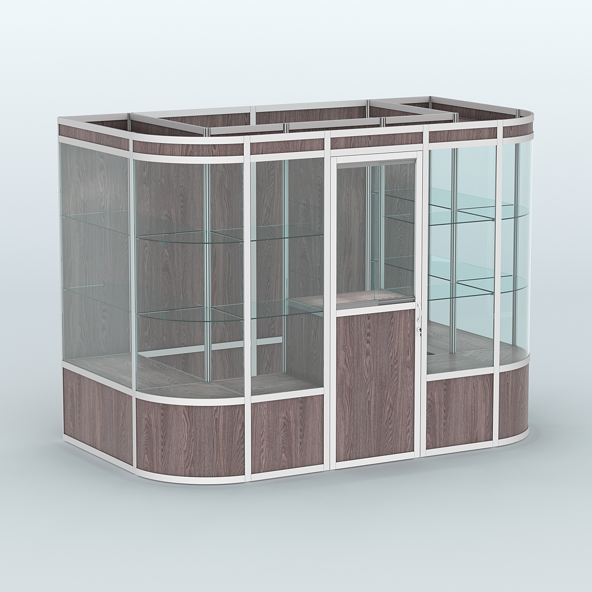 Павильон из профиля пристенный №8а (4,05 кв. м) Ясень Анкор темный