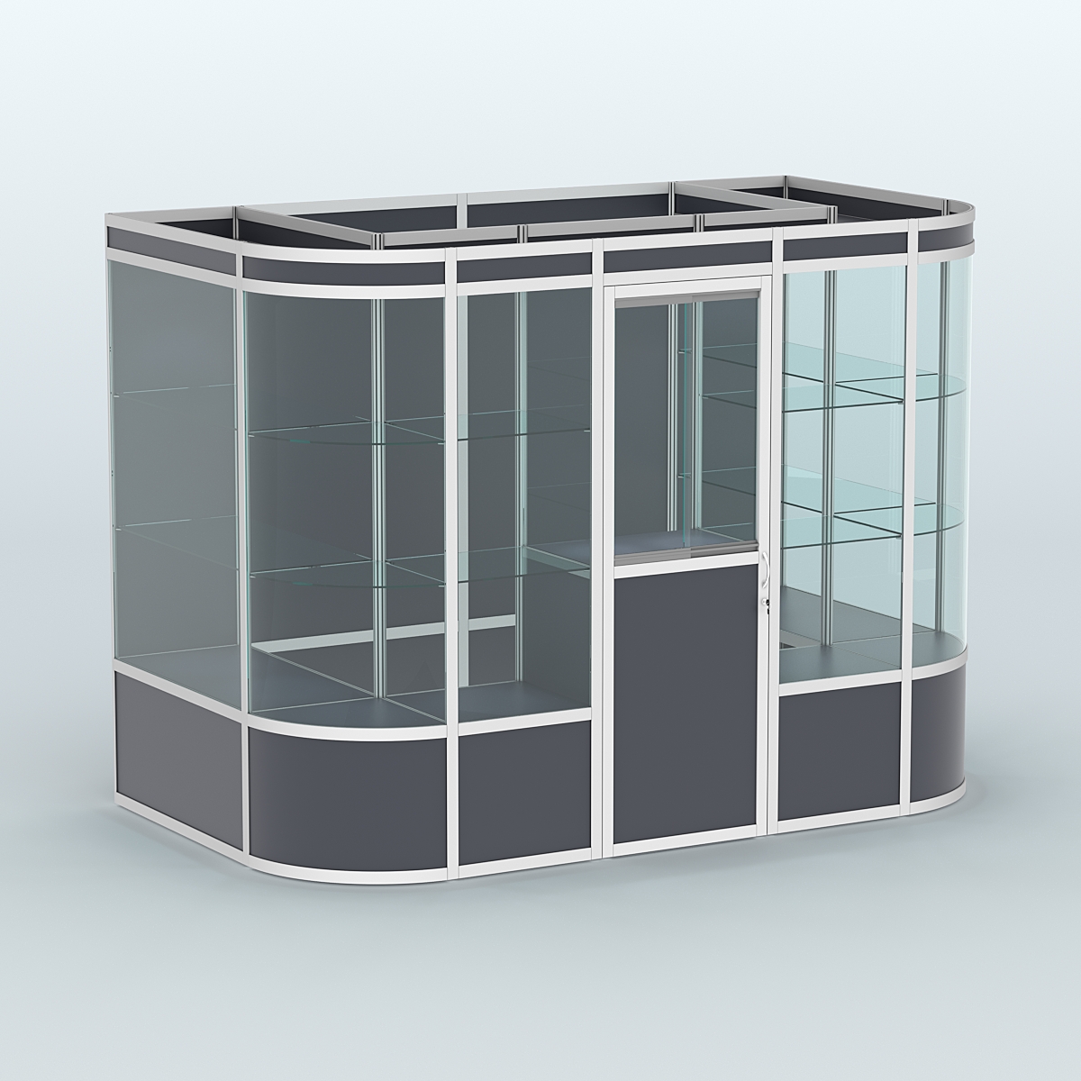 Павильон из профиля пристенный №8а (4,05 кв. м) Антрацит