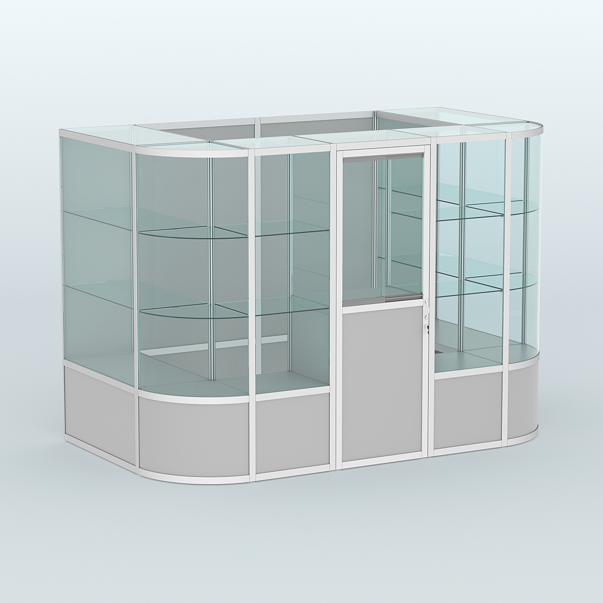 Павильон из профиля пристенный №8б (4,05 кв. м) Серый