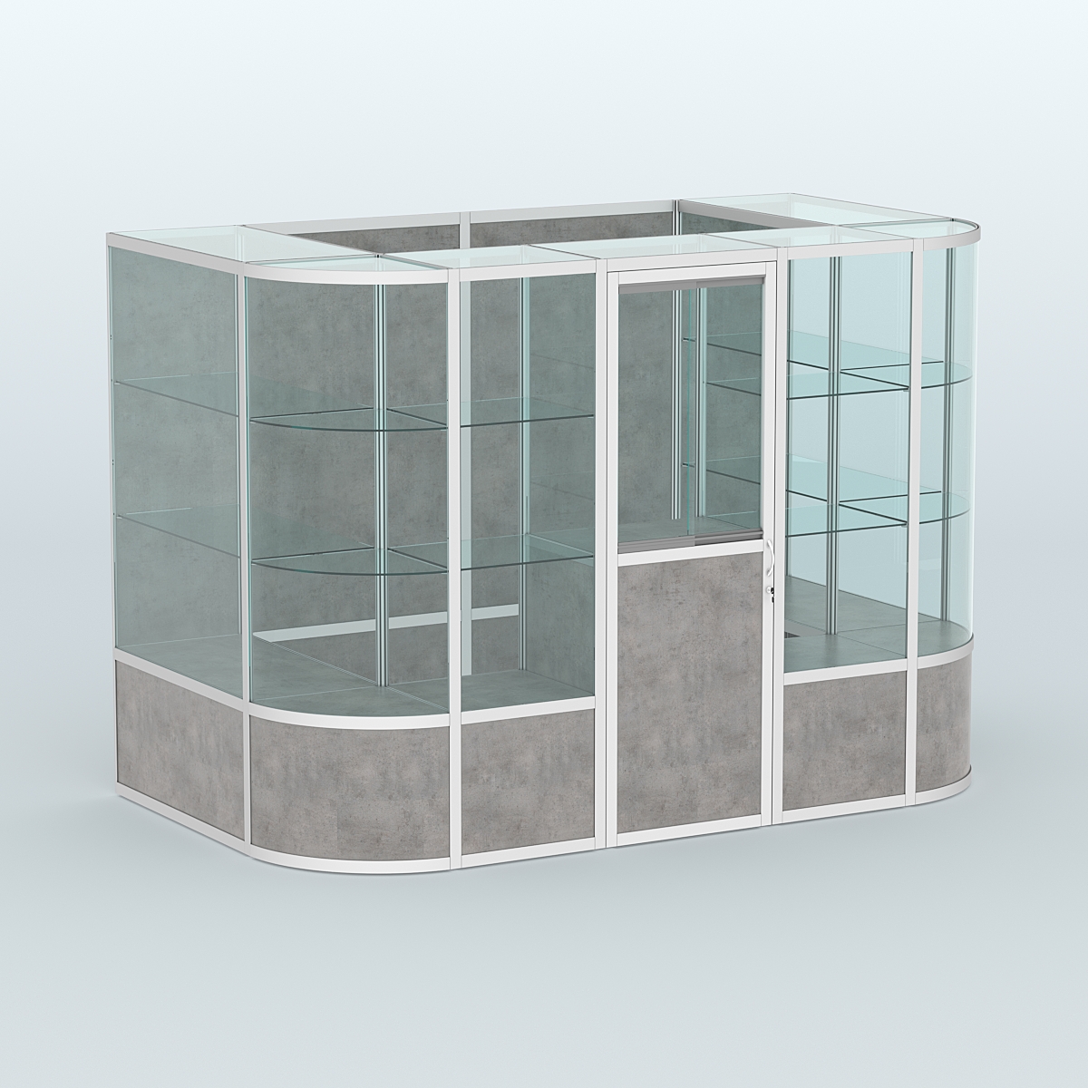 Павильон из профиля пристенный №8б (4,05 кв. м) Бетон Чикаго светло-серый F186 ST9