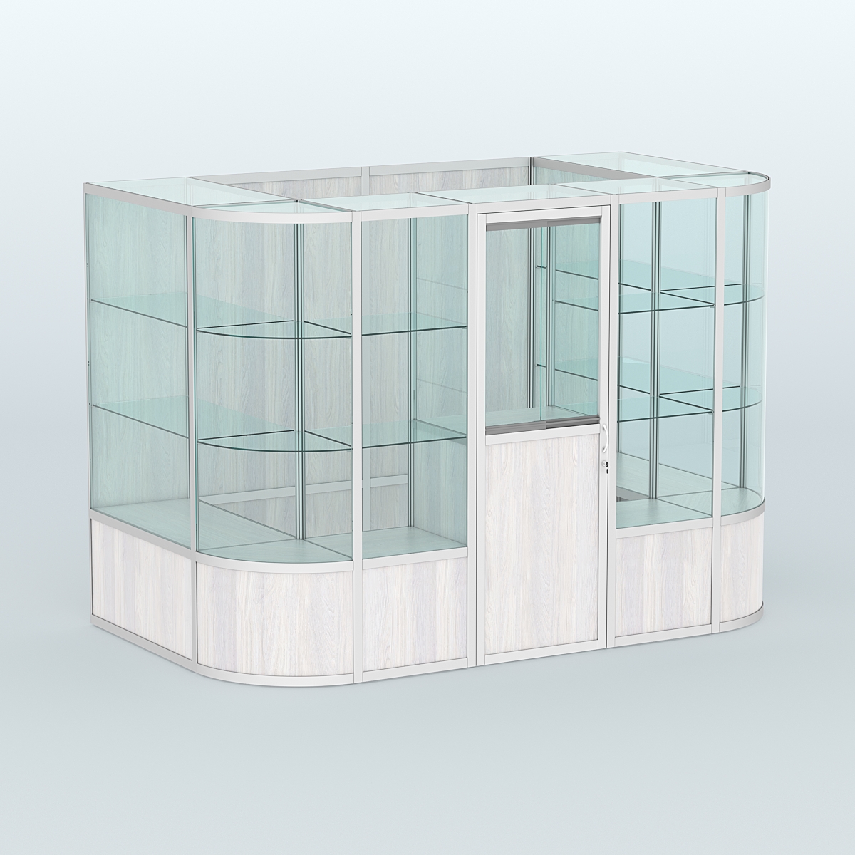 Павильон из профиля пристенный №8б (4,05 кв. м) Ясень Анкор светлый