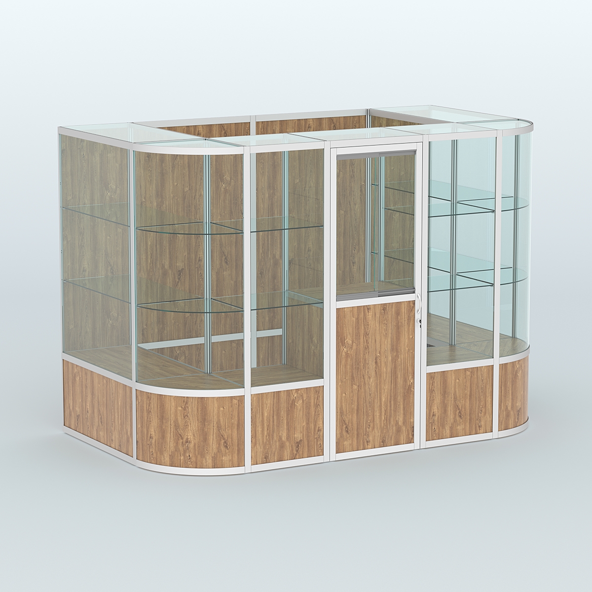 Павильон из профиля пристенный №8б (4,05 кв. м) Дуб Канзас коричневый