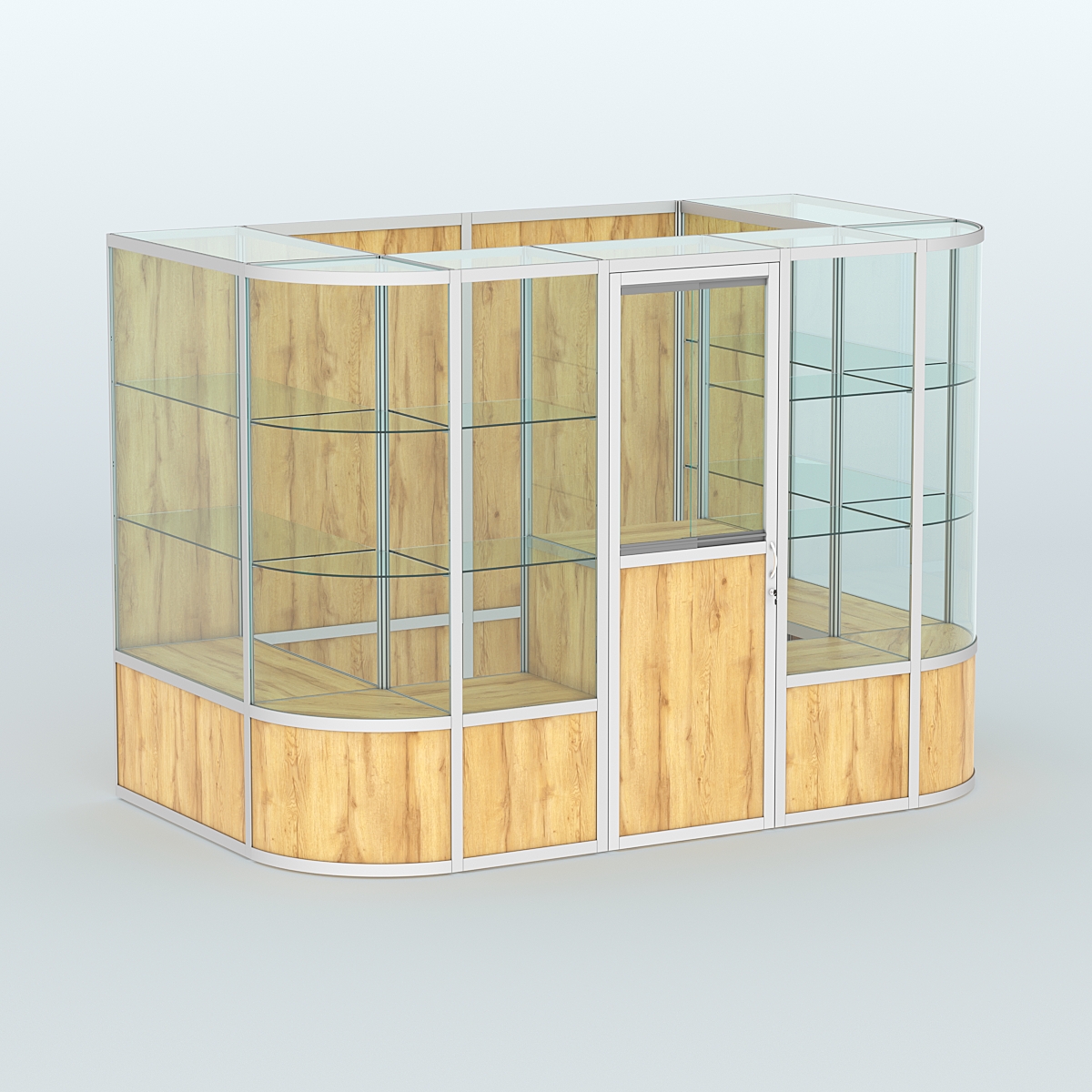 Павильон из профиля пристенный №8б (4,05 кв. м) Дуб Золотистый