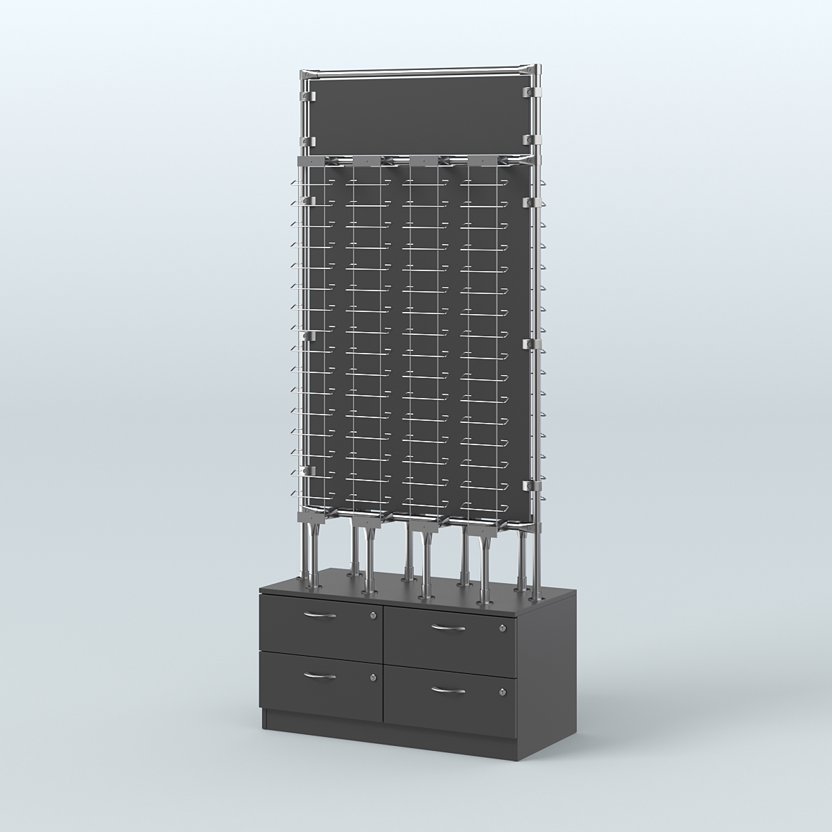 Островная двусторонняя витрина для продажи очков №ВДПО-ОД-Т19-Д24 З/С-ДСП (открытый доступ) Черный
