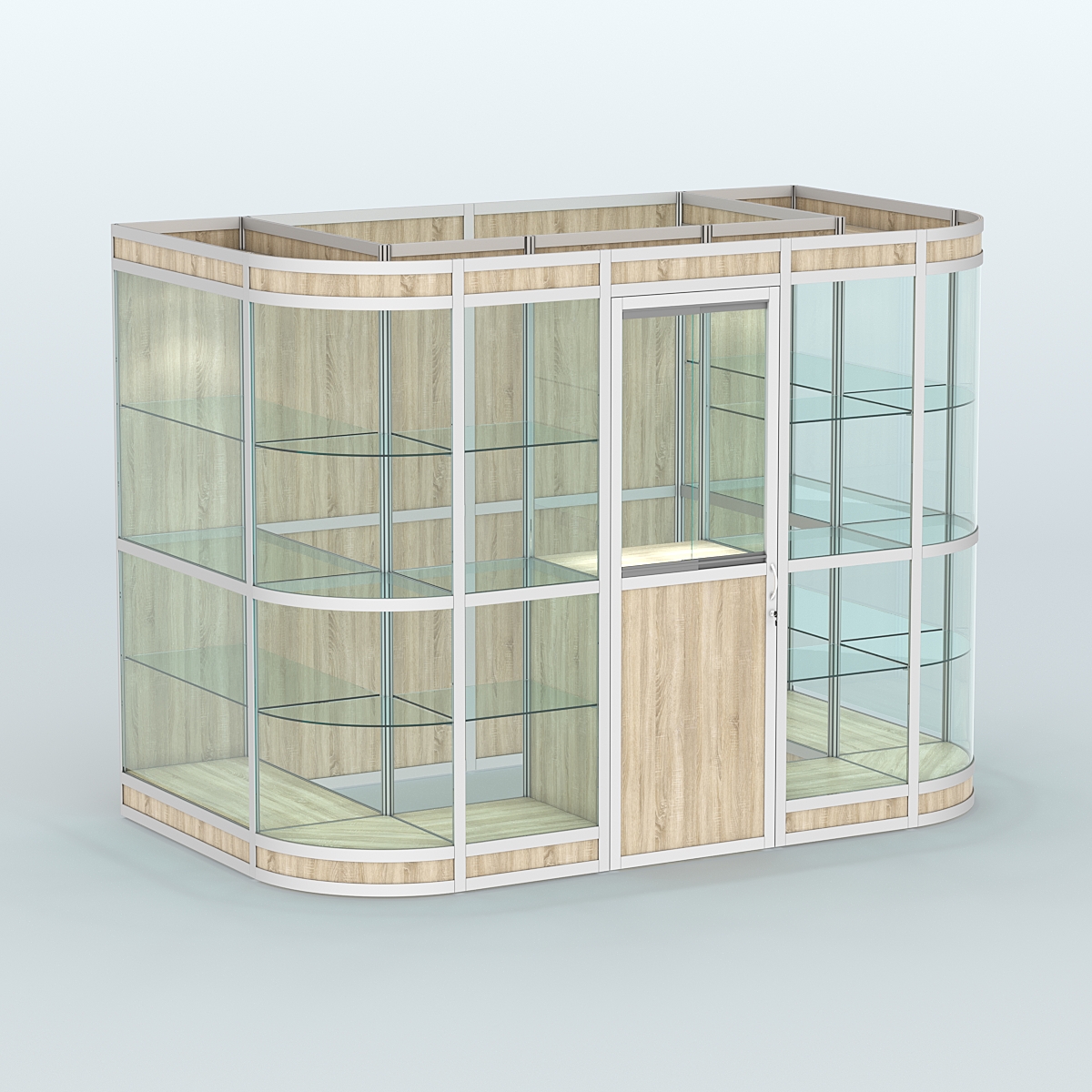 Павильон из профиля пристенный №8в (4,05 кв. м) Дуб Сонома