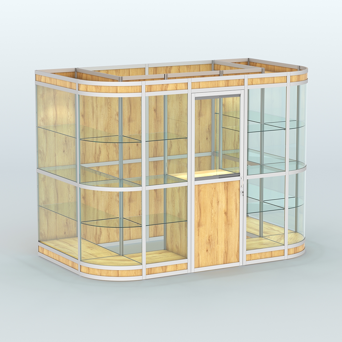 Павильон из профиля пристенный №8в (4,05 кв. м) Дуб Золотистый