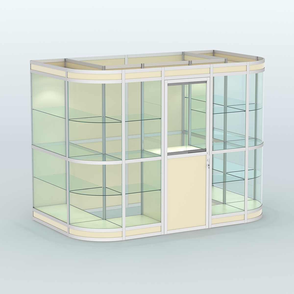 Павильон из профиля пристенный №8в (4,05 кв. м) Крем Вайс