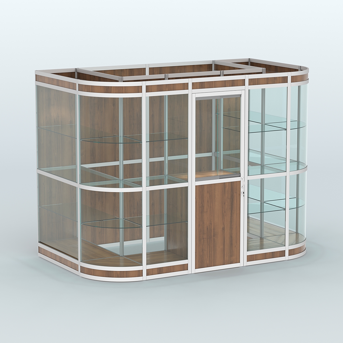 Павильон из профиля пристенный №8в (4,05 кв. м) Орех