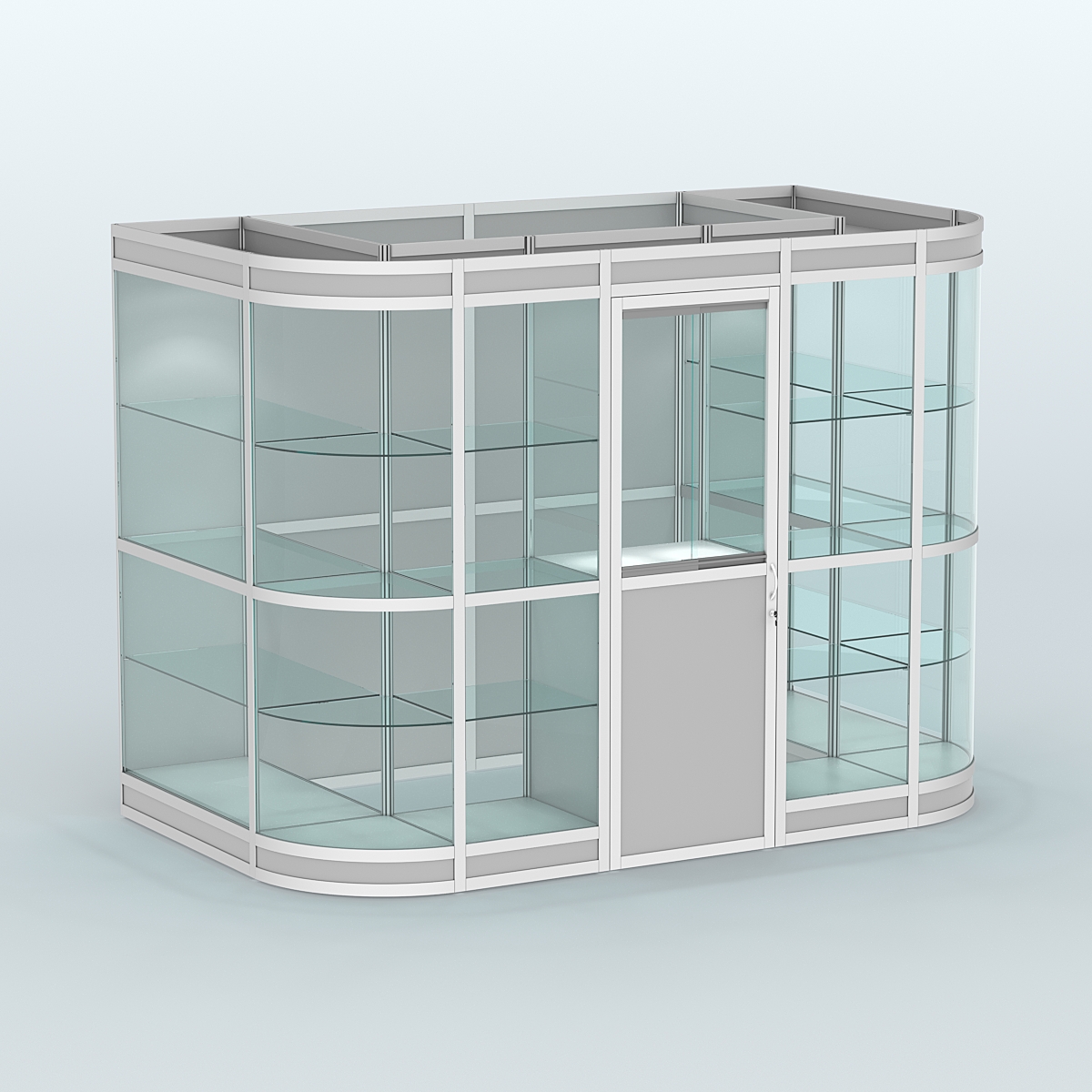 Павильон из профиля пристенный №8в (4,05 кв. м) Серый