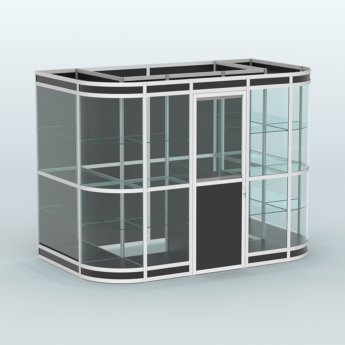 Павильон из профиля пристенный №8в (4,05 кв. м) Черный