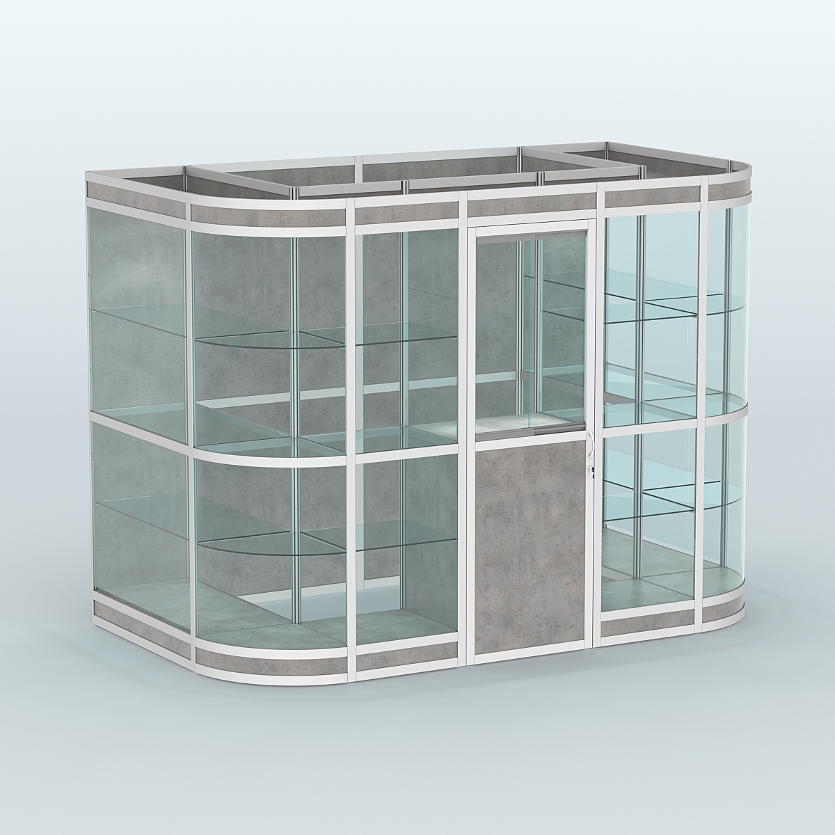 Павильон из профиля пристенный №8в (4,05 кв. м) Бетон Чикаго светло-серый F186 ST9