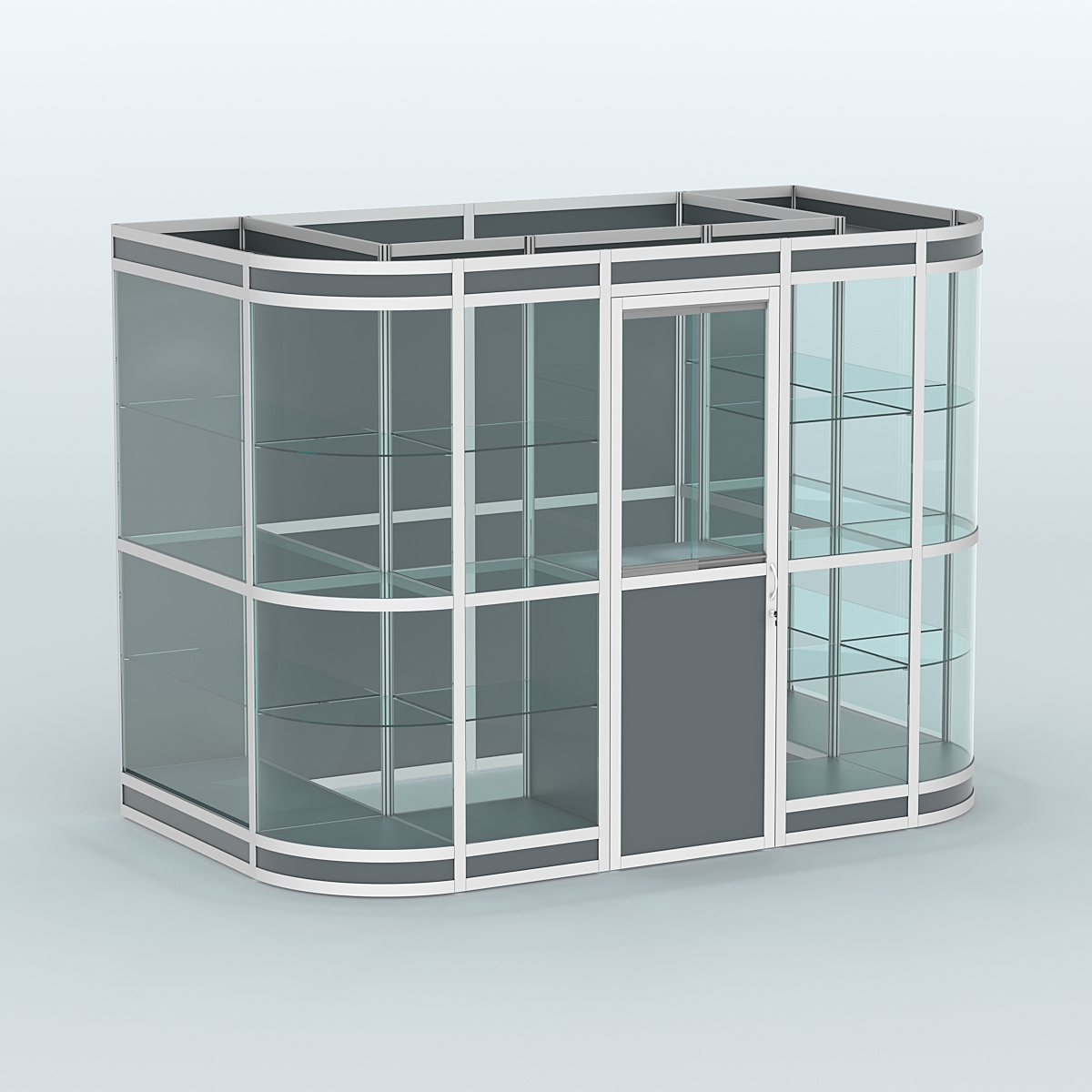 Павильон из профиля пристенный №8в (4,05 кв. м) Темно-Серый