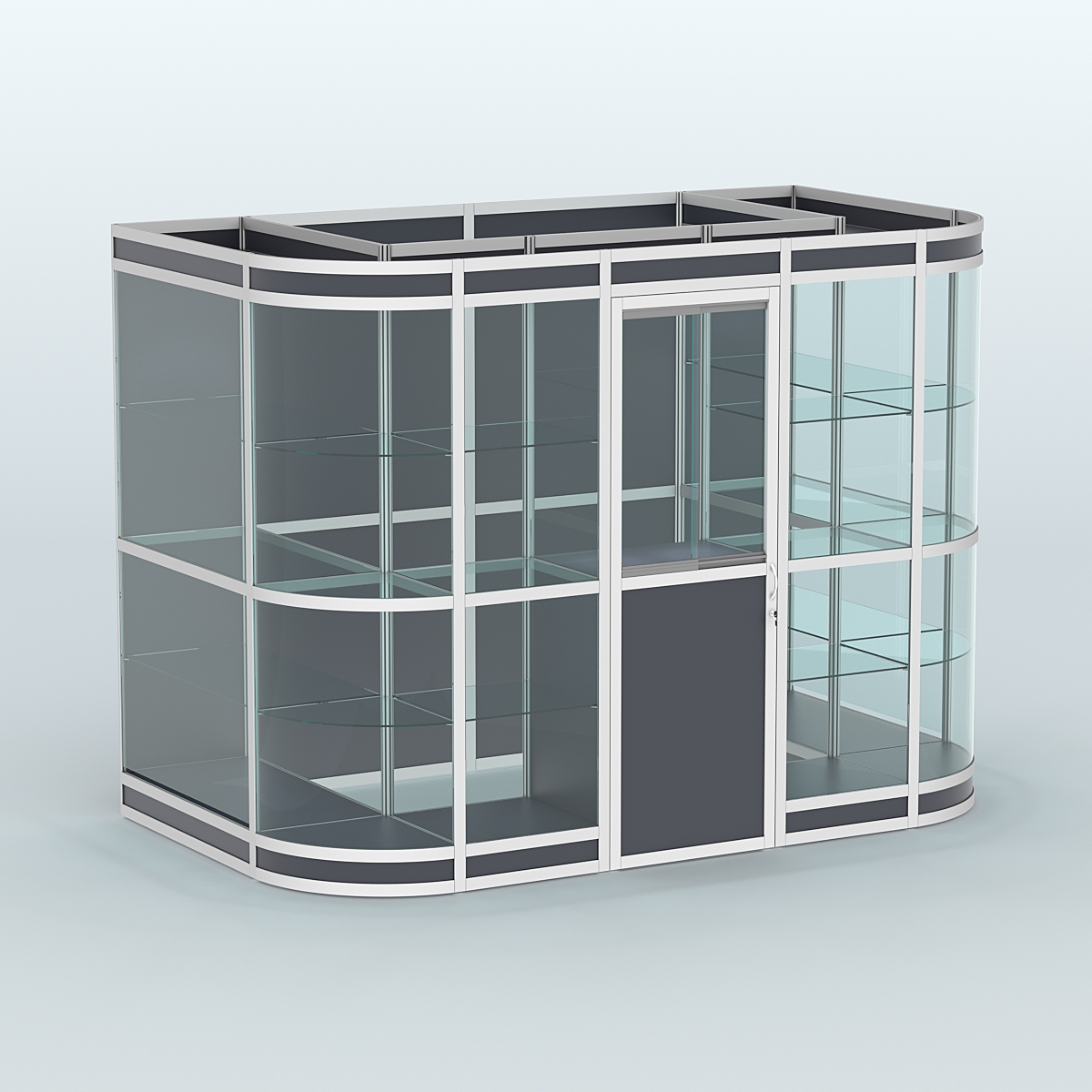 Павильон из профиля пристенный №8в (4,05 кв. м) Антрацит