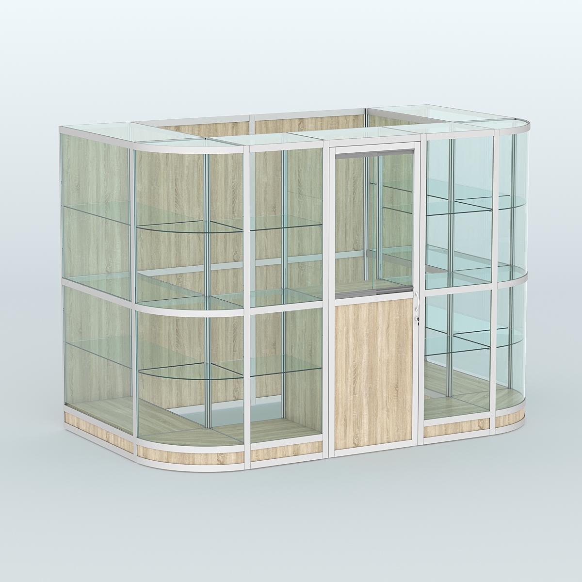 Павильон из профиля пристенный №8г (4,05 кв. м) Дуб Сонома