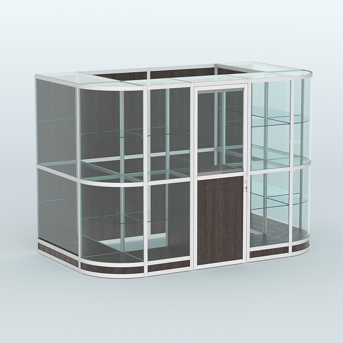 Павильон из профиля пристенный №8г (4,05 кв. м) Дуб Венге