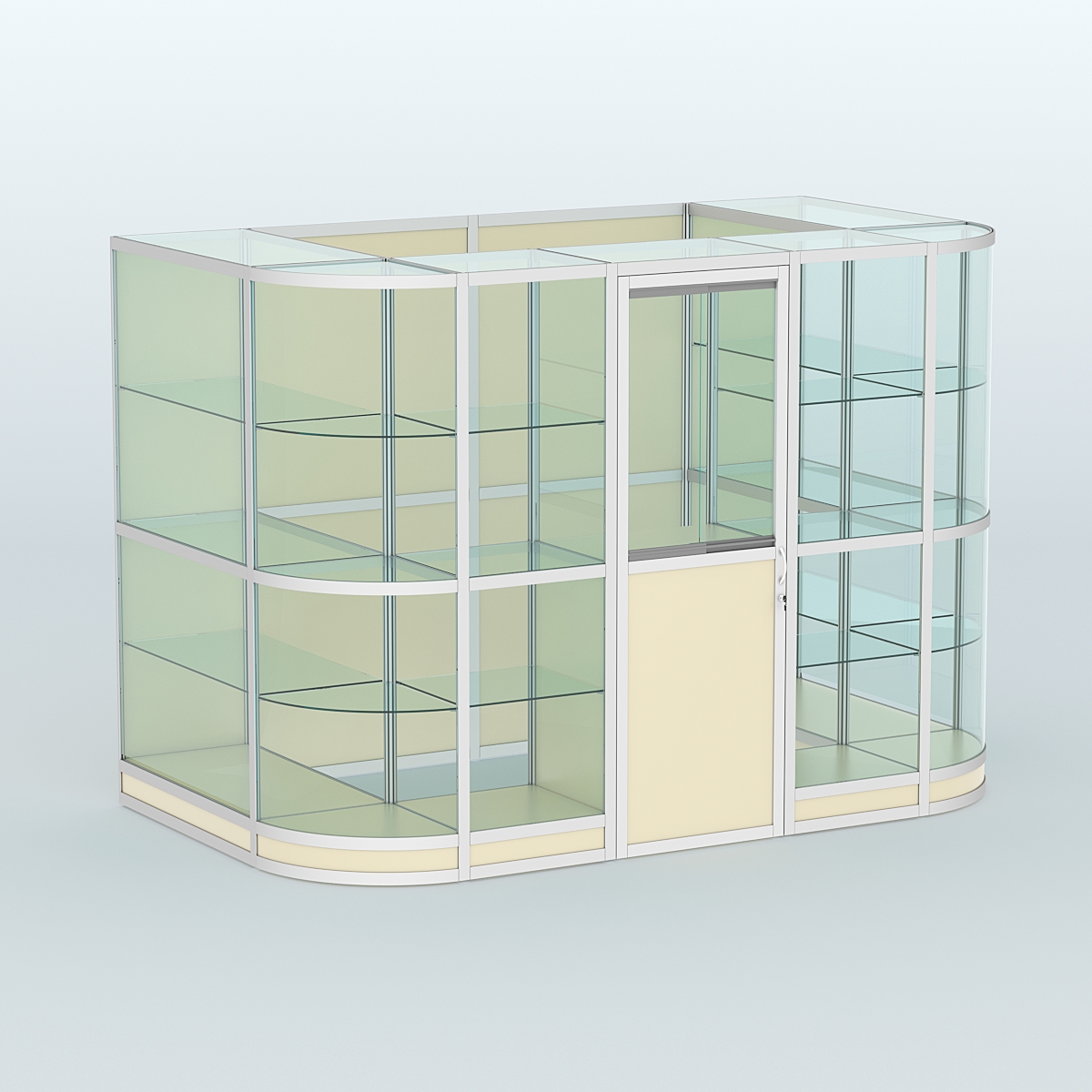 Павильон из профиля пристенный №8г (4,05 кв. м) Крем Вайс