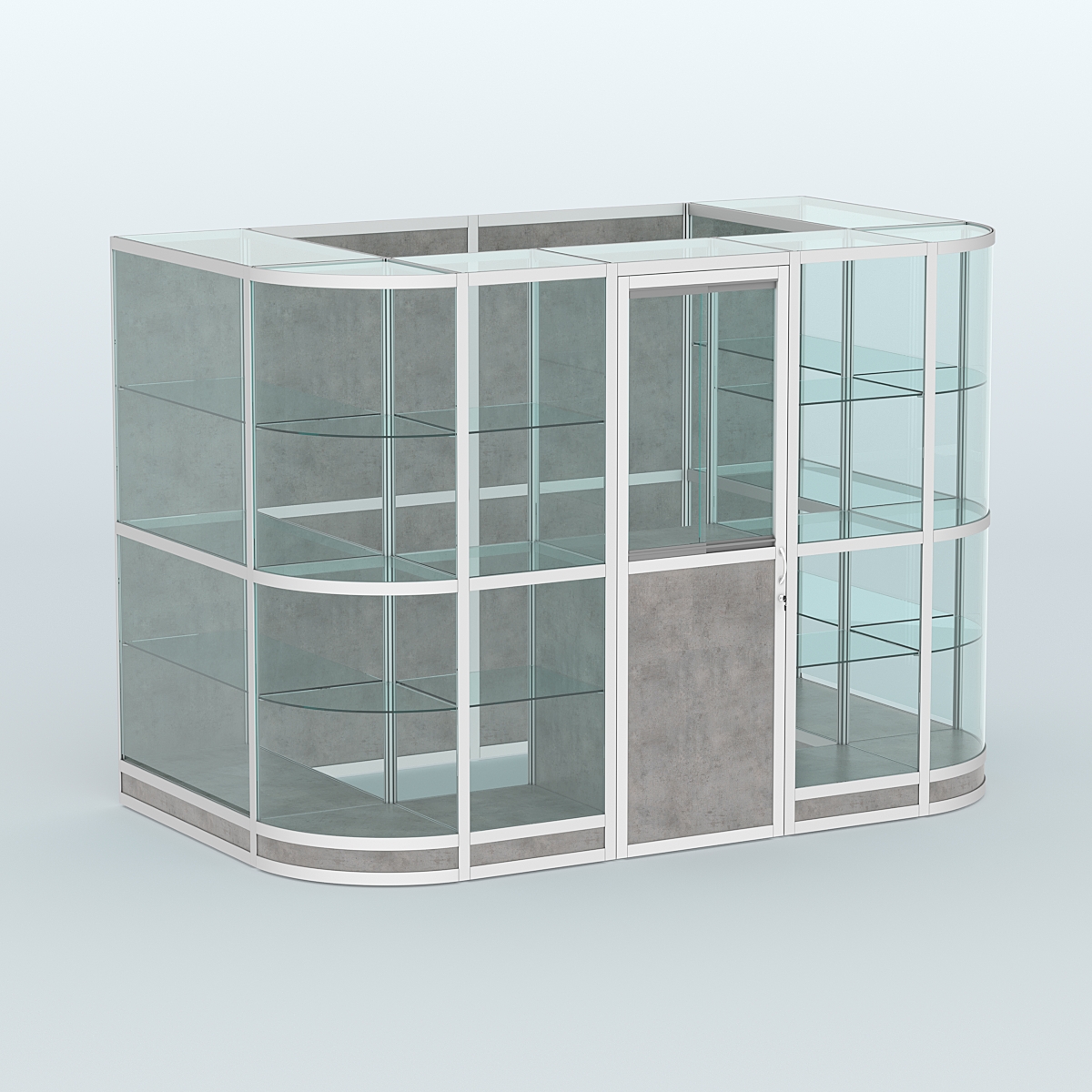 Павильон из профиля пристенный №8г (4,05 кв. м) Бетон Чикаго светло-серый F186 ST9