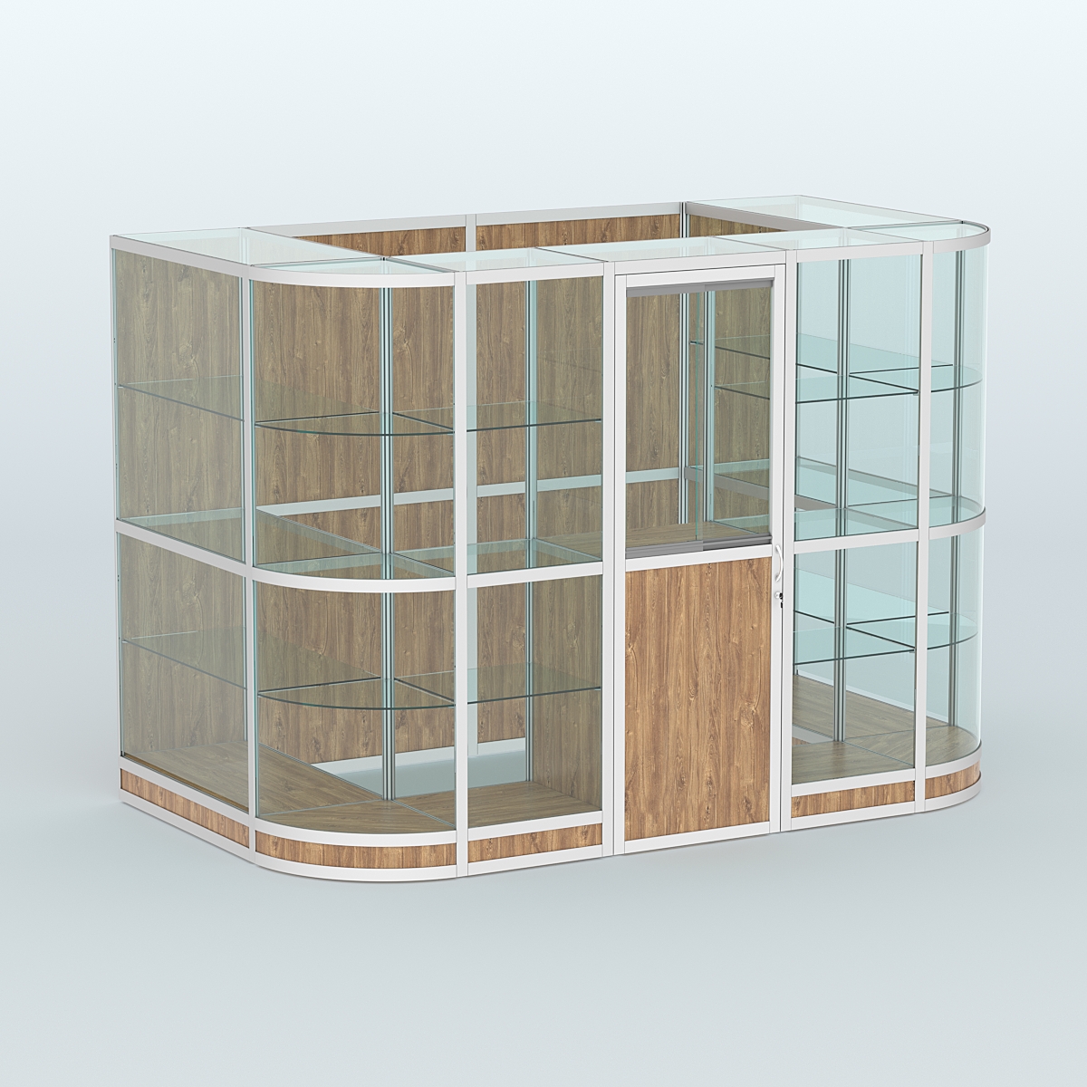 Павильон из профиля пристенный №8г (4,05 кв. м) Дуб Канзас коричневый