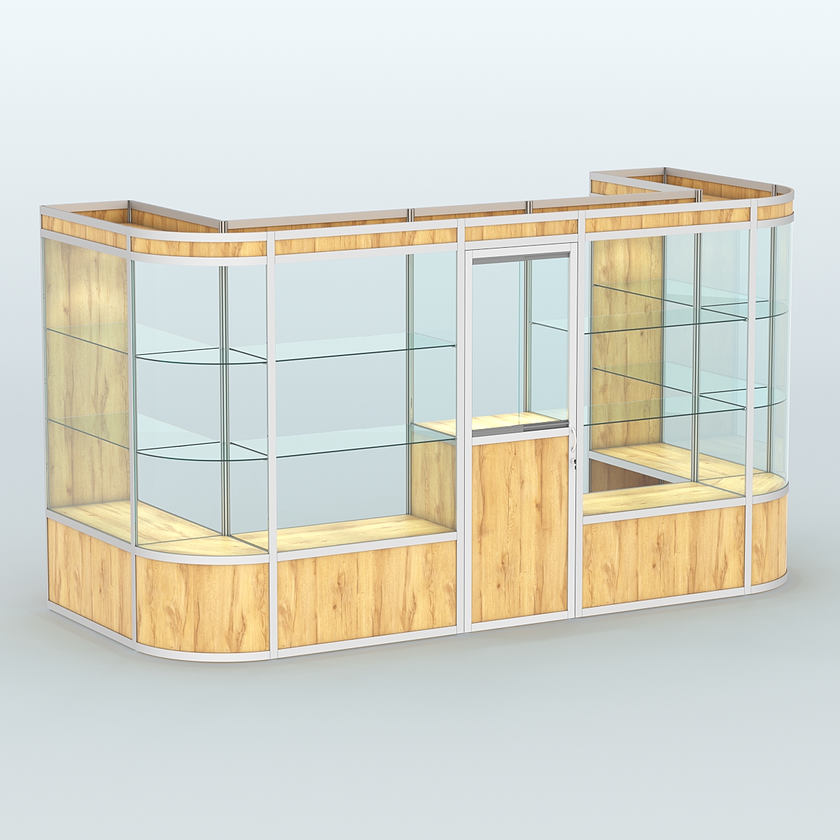 Павильон из профиля пристенный №11а (5,50 кв. м) Дуб Золотистый