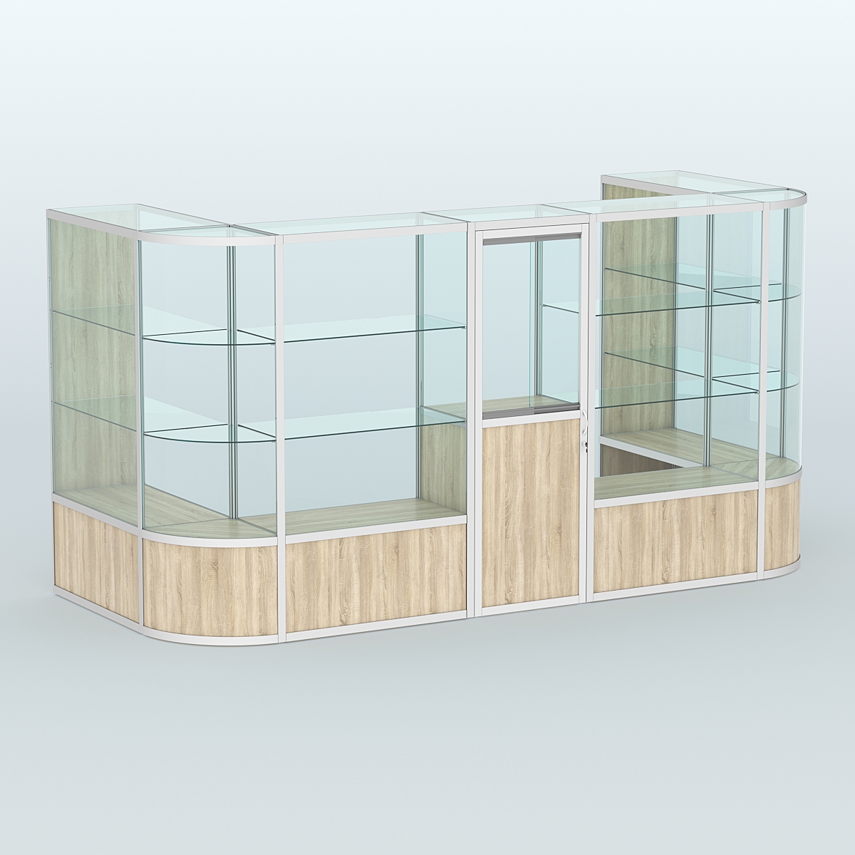 Павильон из профиля пристенный №11б (5,50 кв. м) Дуб Сонома