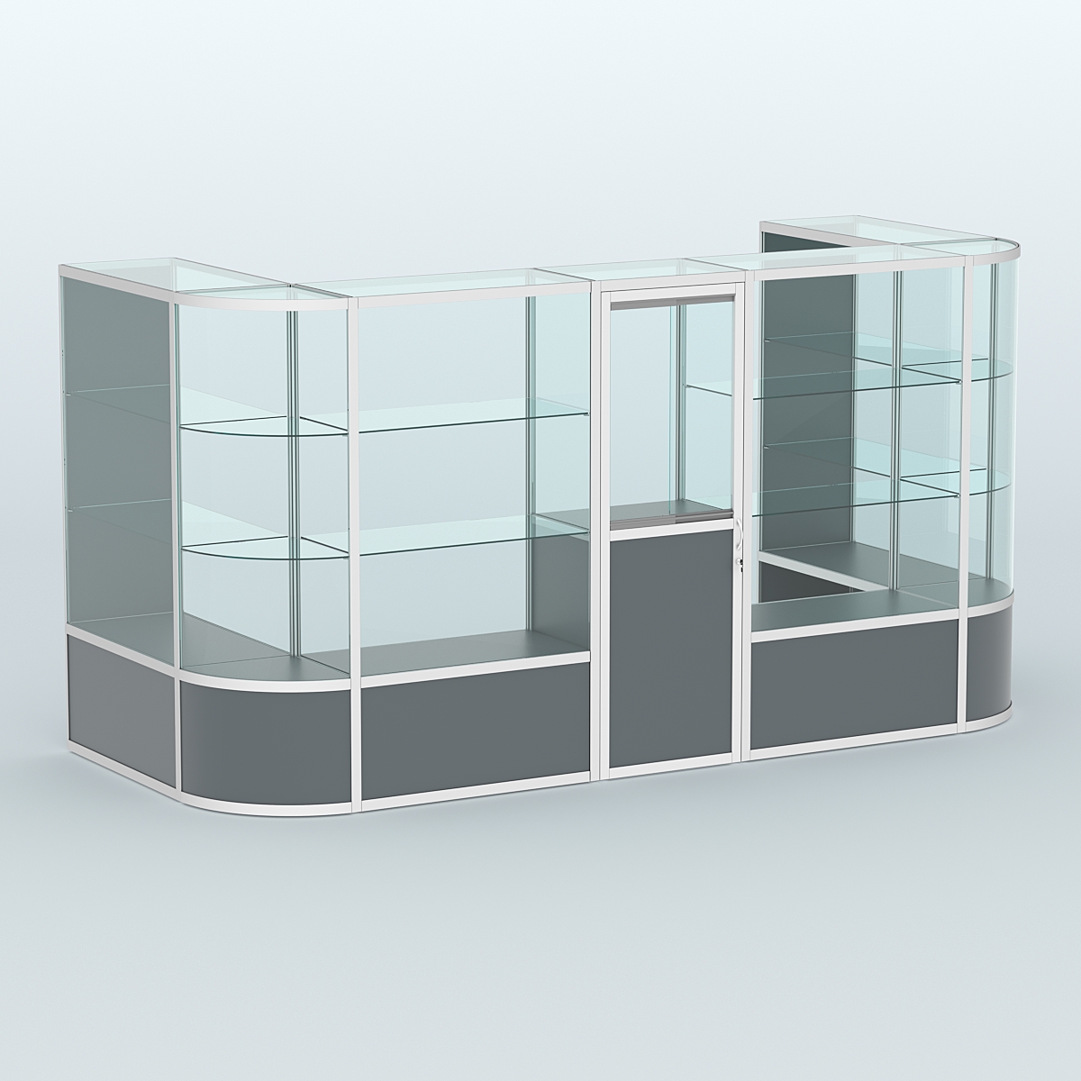 Павильон из профиля пристенный №11б (5,50 кв. м) Темно-Серый