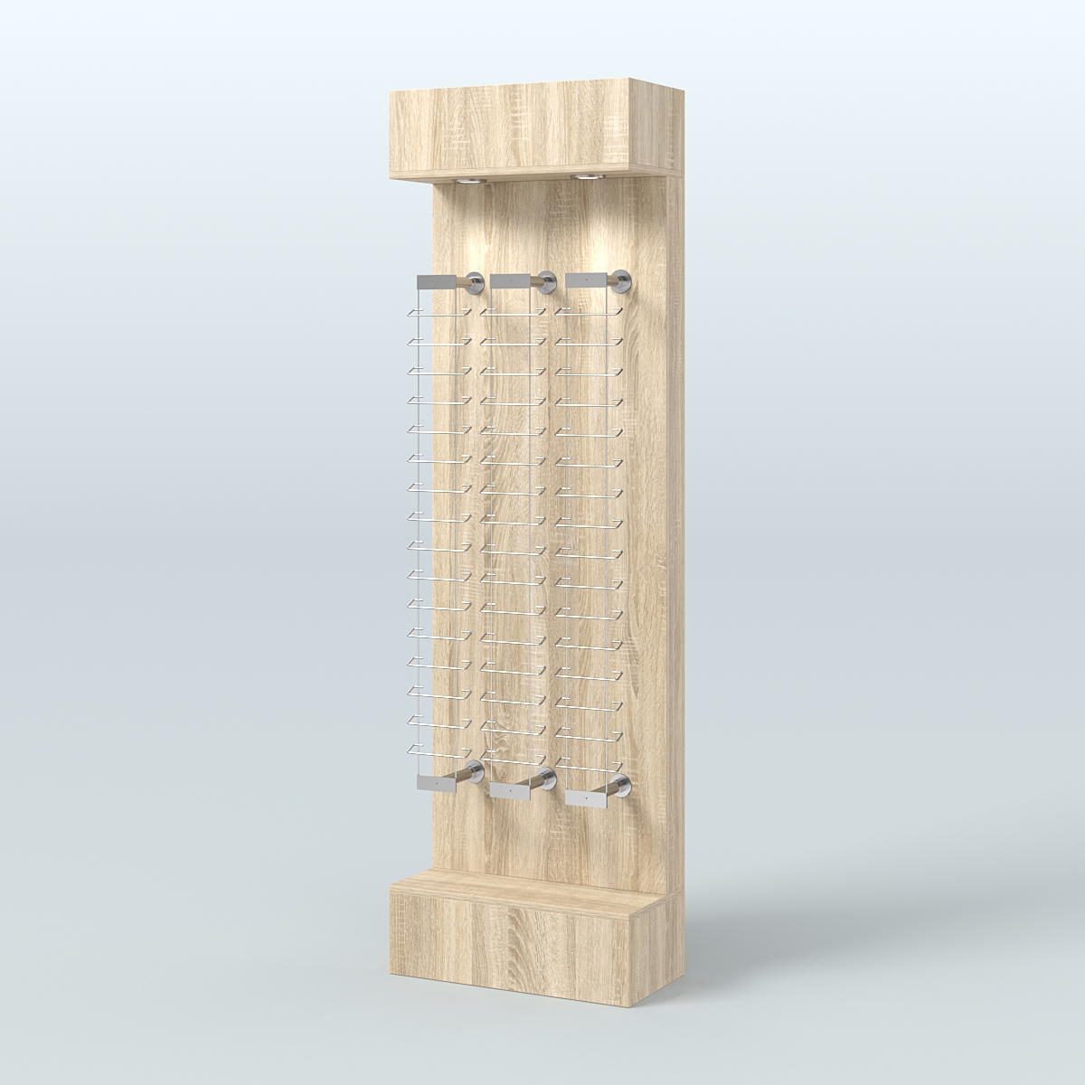 Стенд из ДСП с подсветкой для продажи очков №2-Д24 (откр. доступ) Дуб Сонома