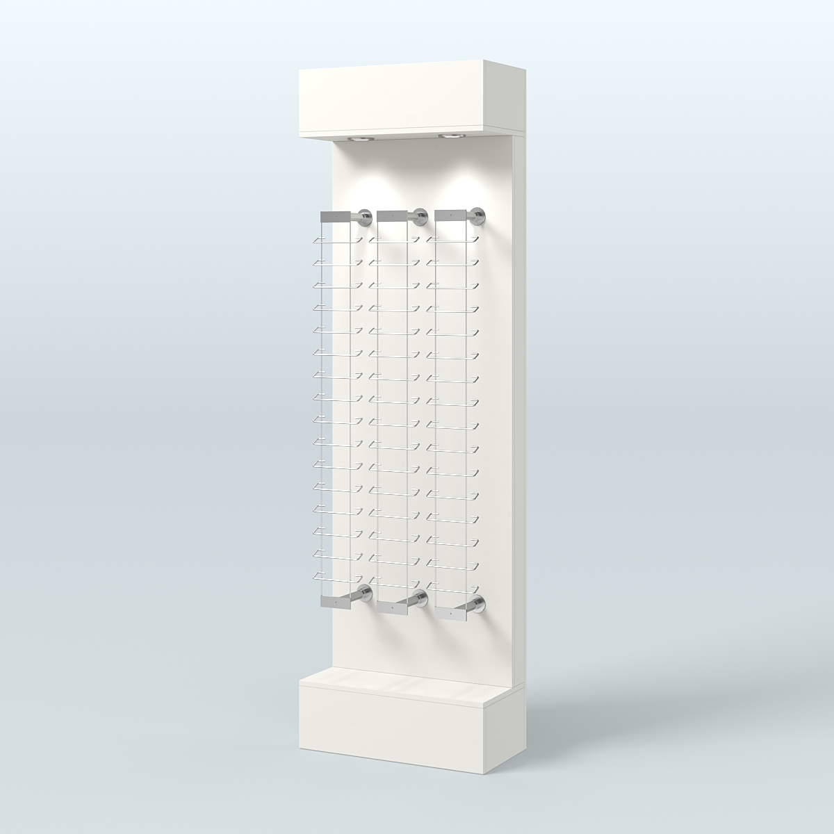 Стенд из ДСП с подсветкой для продажи очков №2-Д24 (откр. доступ) Белый