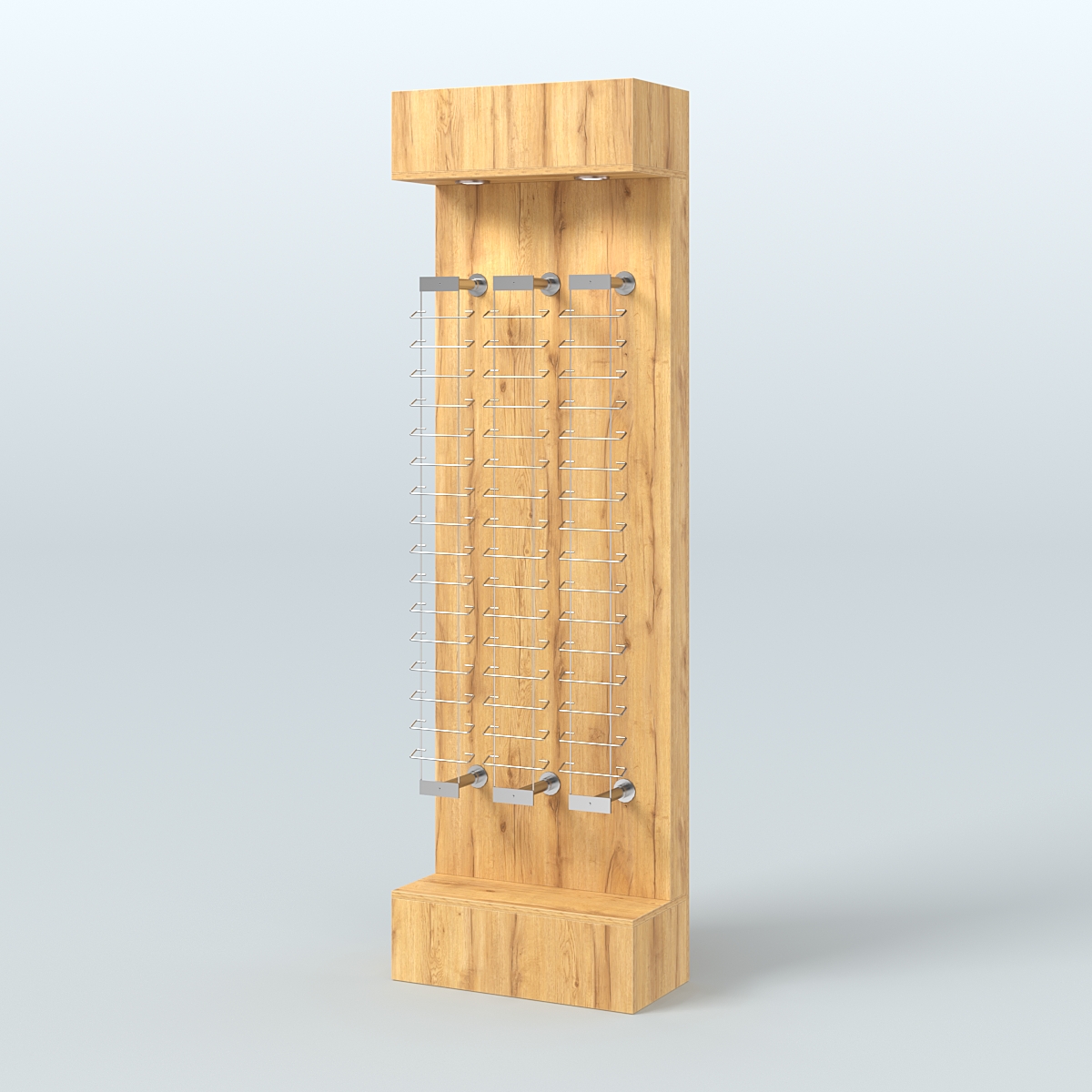 Стенд из ДСП с подсветкой для продажи очков №2-Д24 (откр. доступ) Дуб Золотистый