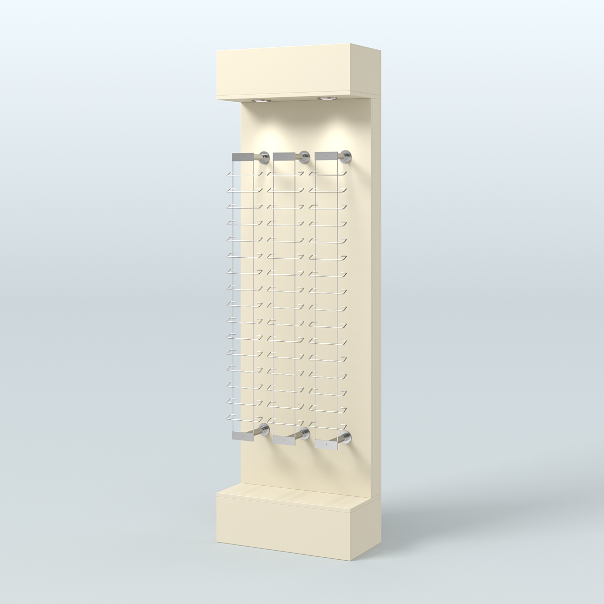 Стенд из ДСП с подсветкой для продажи очков №2-Д24 (откр. доступ) Крем Вайс