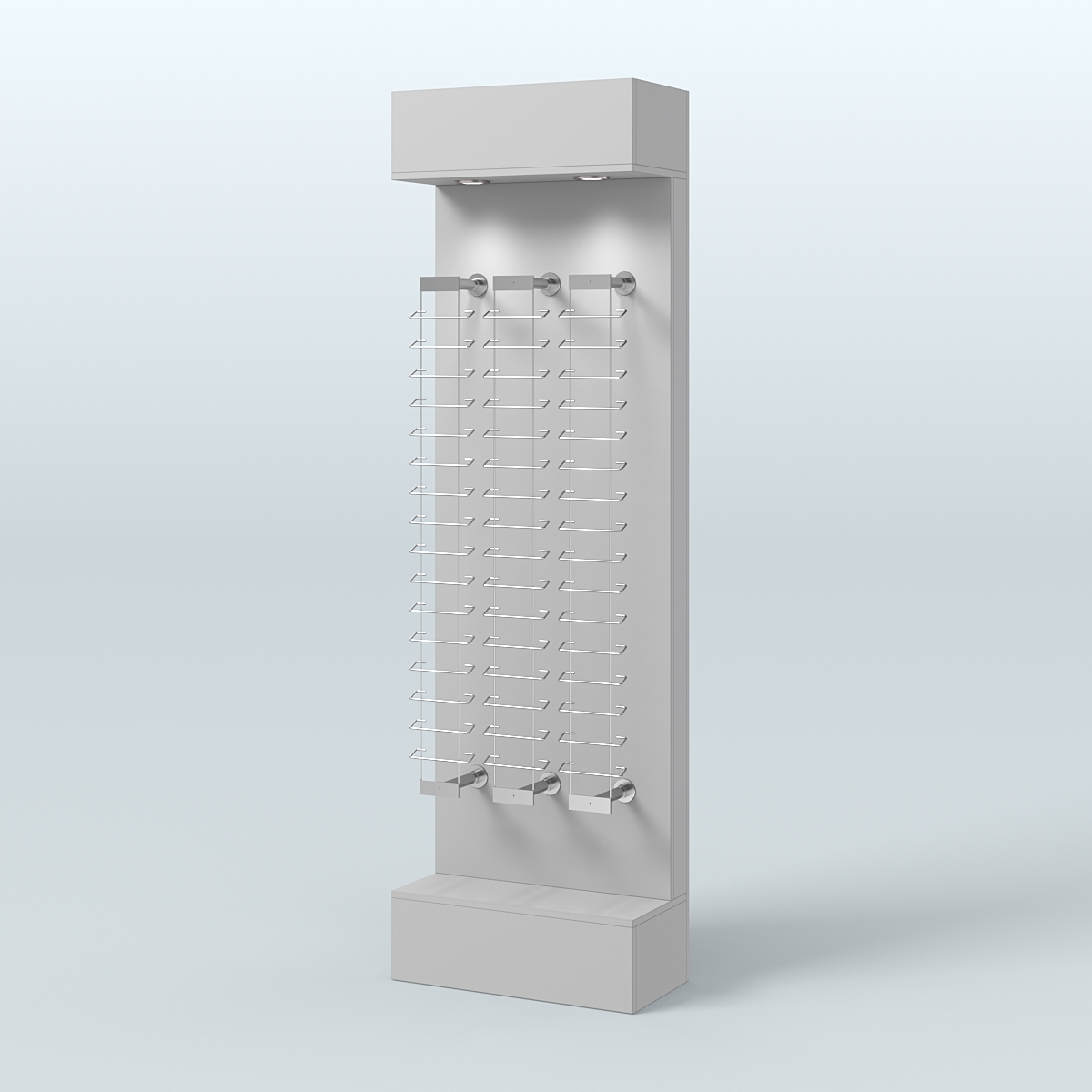 Стенд из ДСП с подсветкой для продажи очков №2-Д24 (откр. доступ) Серый