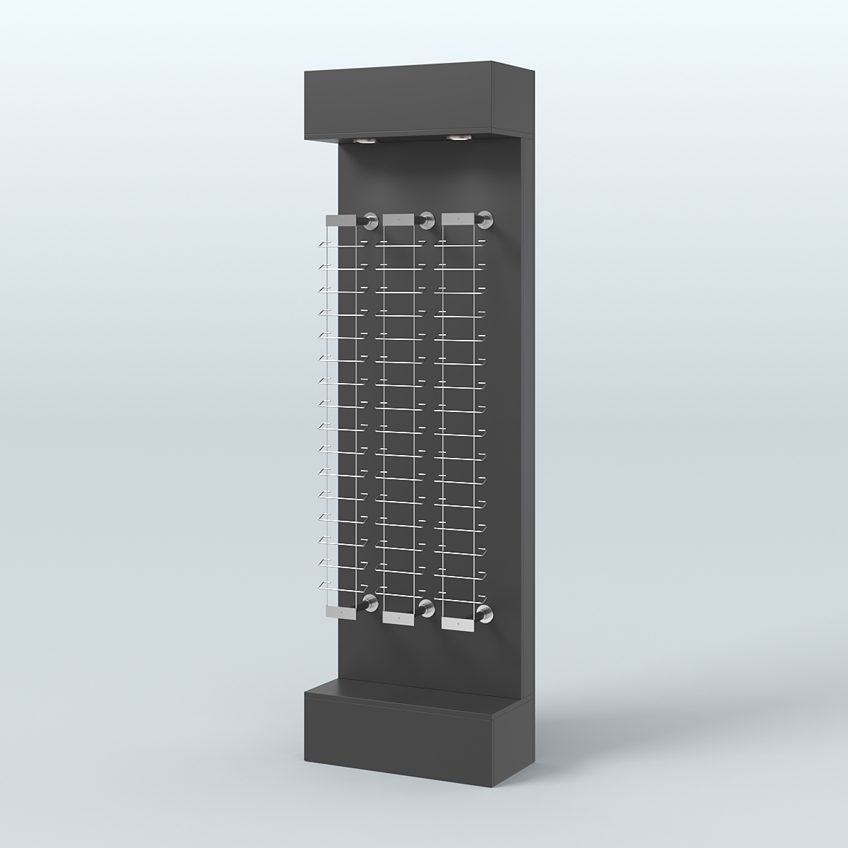 Стенд из ДСП с подсветкой для продажи очков №2-Д24 (откр. доступ) Черный